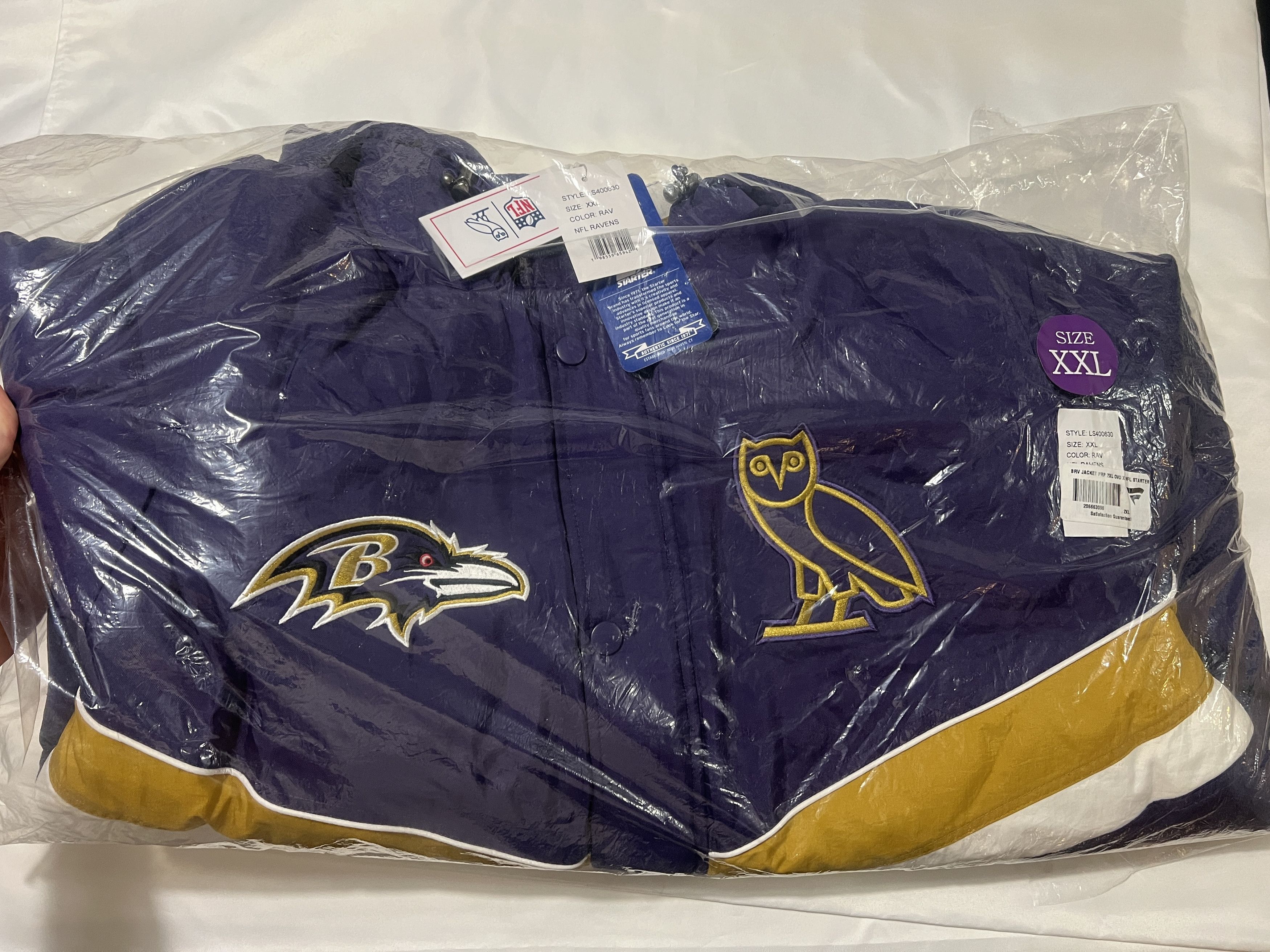 Drake OVO x NFL BALTIMORE RAVENS STARTER® SIDELINE PUFFER JACKET Size US XXL / EU 58 / 5 - 3 Thumbnail
