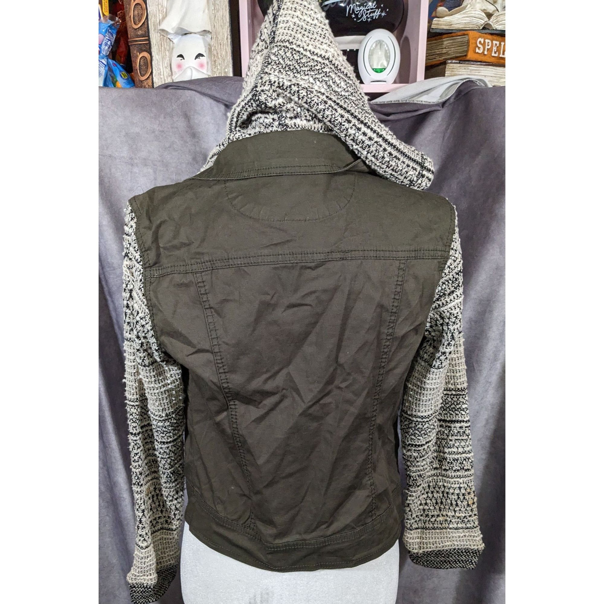 Other 90s Grunge Style Green And Grey Hooded Jacket by Wallflower Size M / US 6-8 / IT 42-44 - 11 Thumbnail