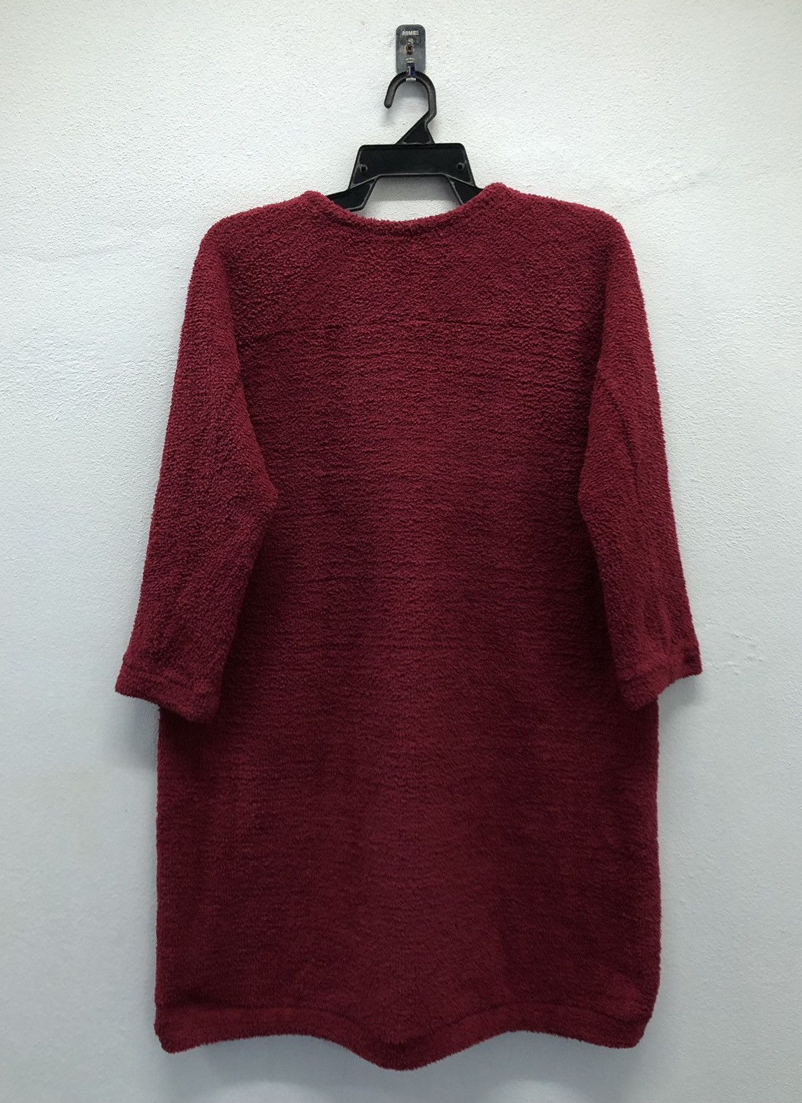 Japanese Brand × Y's × Yohji Yamamoto Yohji Y's for Living Burgundy Textured Lounge Dress Size US XL / EU 56 / 4 - 2 Thumbnail