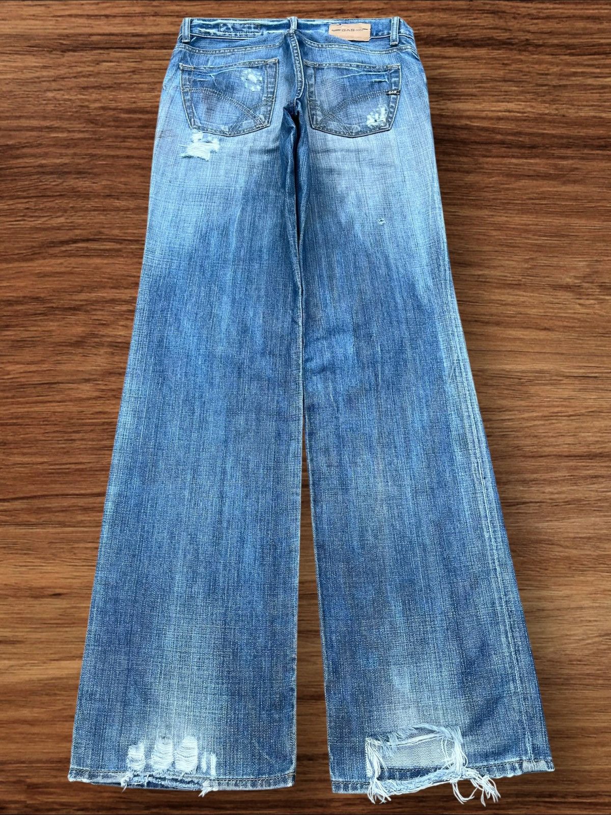 GAS × Japanese Brand Vintage Japanese Brand Blue Washed Mid Rise Wide Leg Jeans Size US 32 / EU 48 - 2 Thumbnail