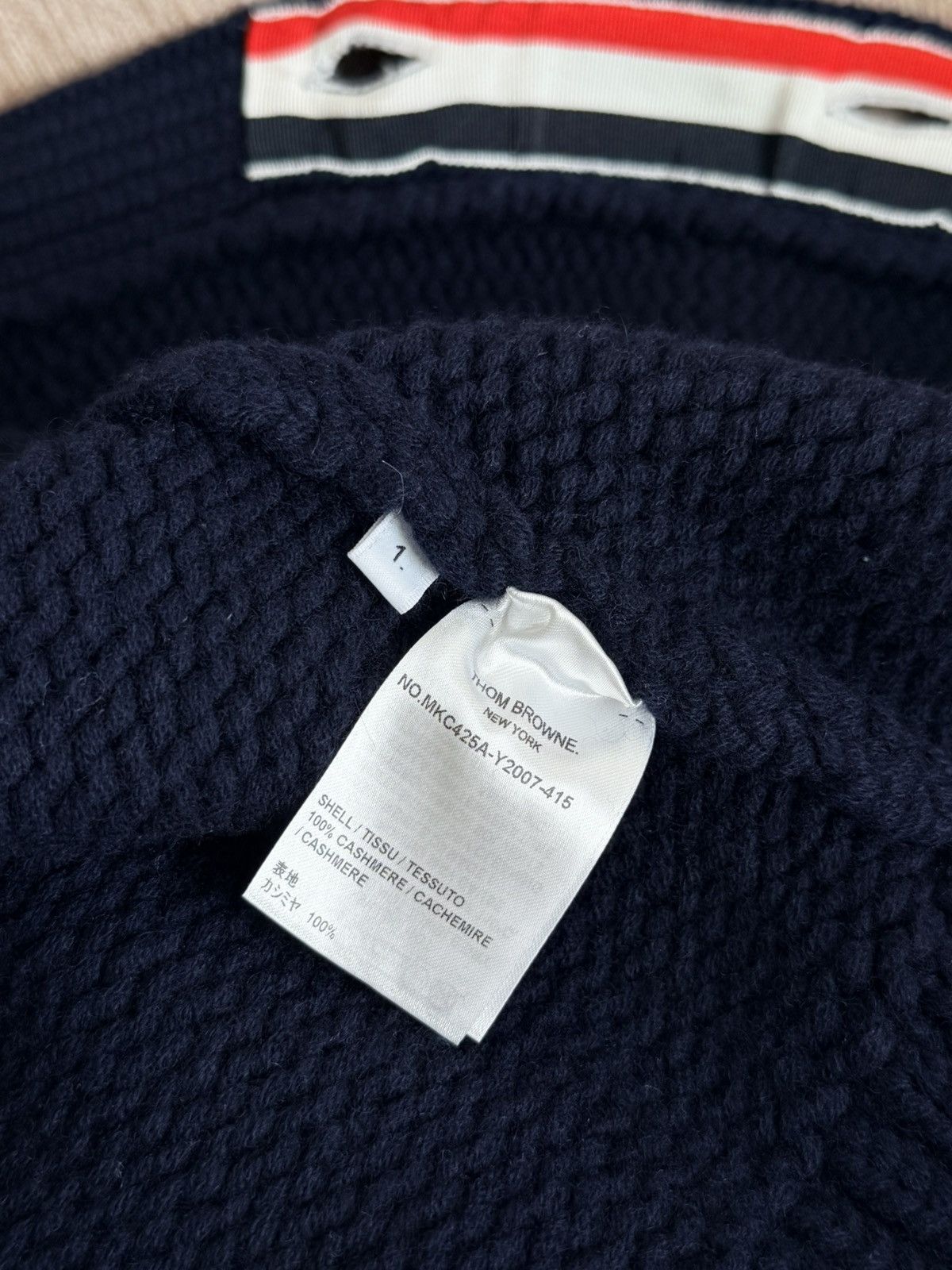 Thom Browne THOM BROWNE Intarsia Cashmere Cardigan Size US M / EU 48-50 / 2 - 5 Thumbnail