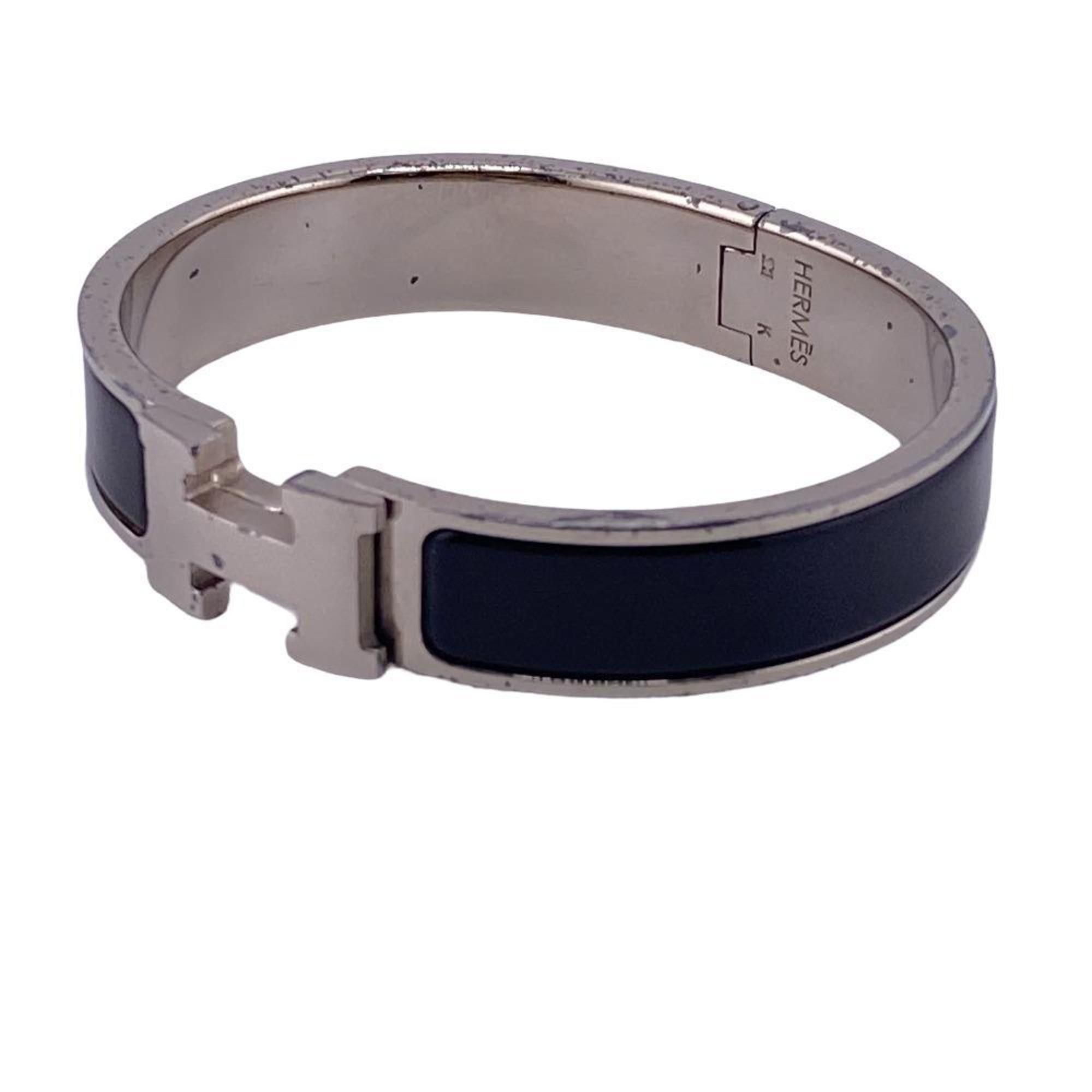 image of Hermes H Bangle Click Clack Pm Black Women's Z0006530