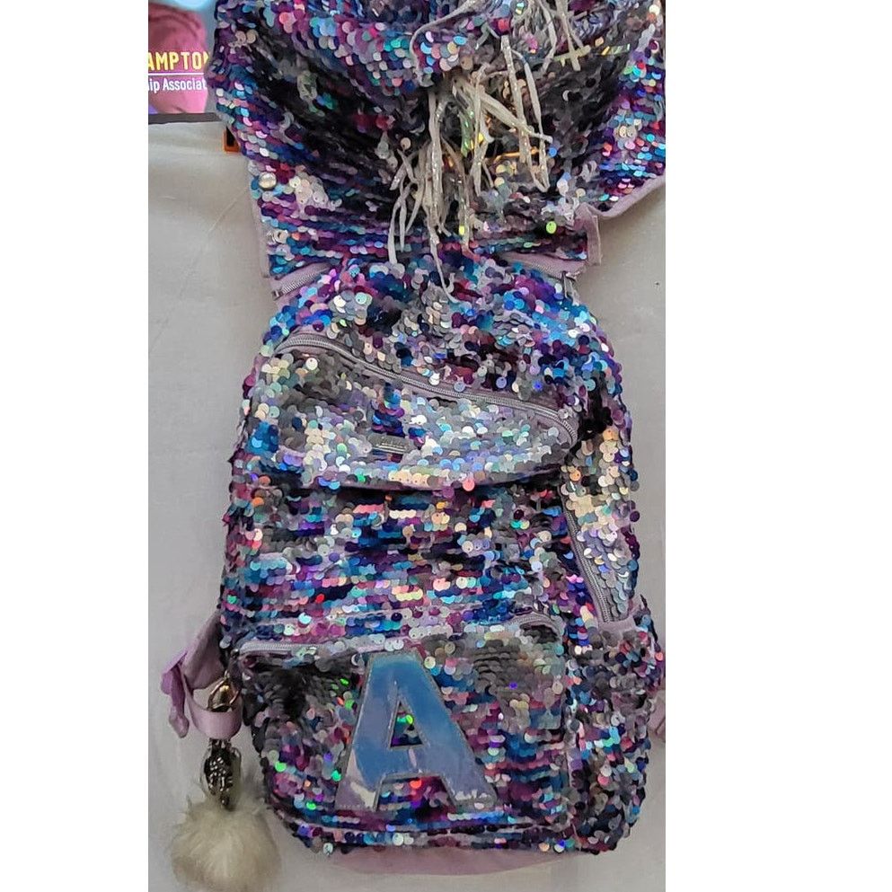 Other Justice Unicorn Flip Sequin Backpack Hood Initial “A” Bag Size ONE SIZE - 1 Thumbnail