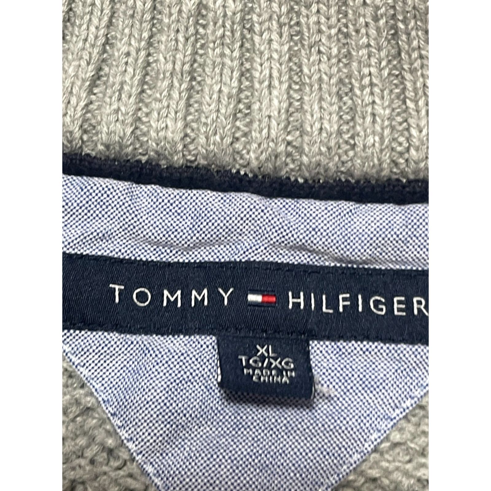 Tommy Hilfiger Tommy Hilfiger Sweater Men's XL Gray 1/4 Button Knit Pullover Cardigan Not Cardigan? Size US XL / EU 56 / 4 - 5 Thumbnail