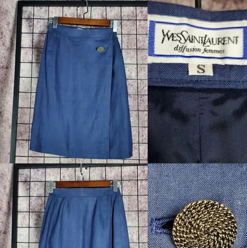 Yves Saint Laurent Yves Saint Laurent Summer Blue Skirt 0089 Size 23" - 1 Thumbnail