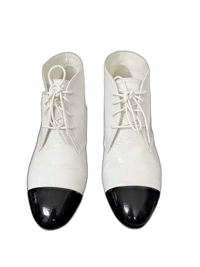 Chanel Chanel White and Black Ankle Boots Size 36 Size US 6 / IT 36 - 1 Thumbnail