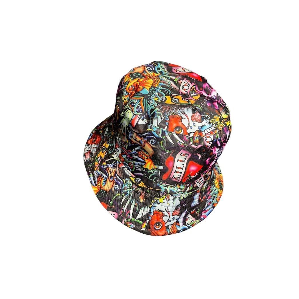Ed Hardy Y2K Ed Hardy Unisex Reversible Bucket Hat Tattoo Art & Black Size ONE SIZE - 4 Thumbnail