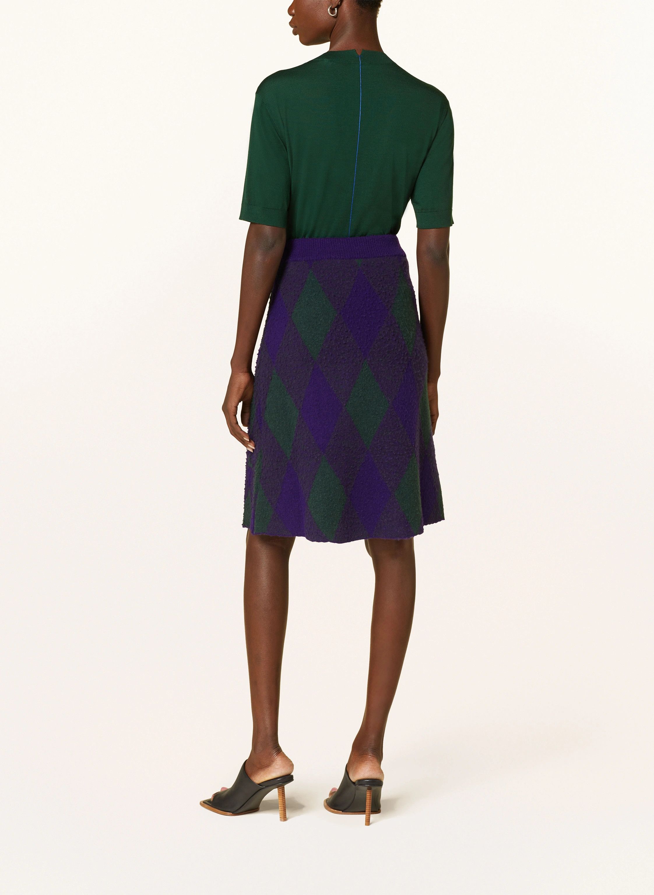 Burberry BURBERRY green purple argyle knit wool skirt Daniel Lee Size 30" / US 8 / IT 44 - 4 Thumbnail