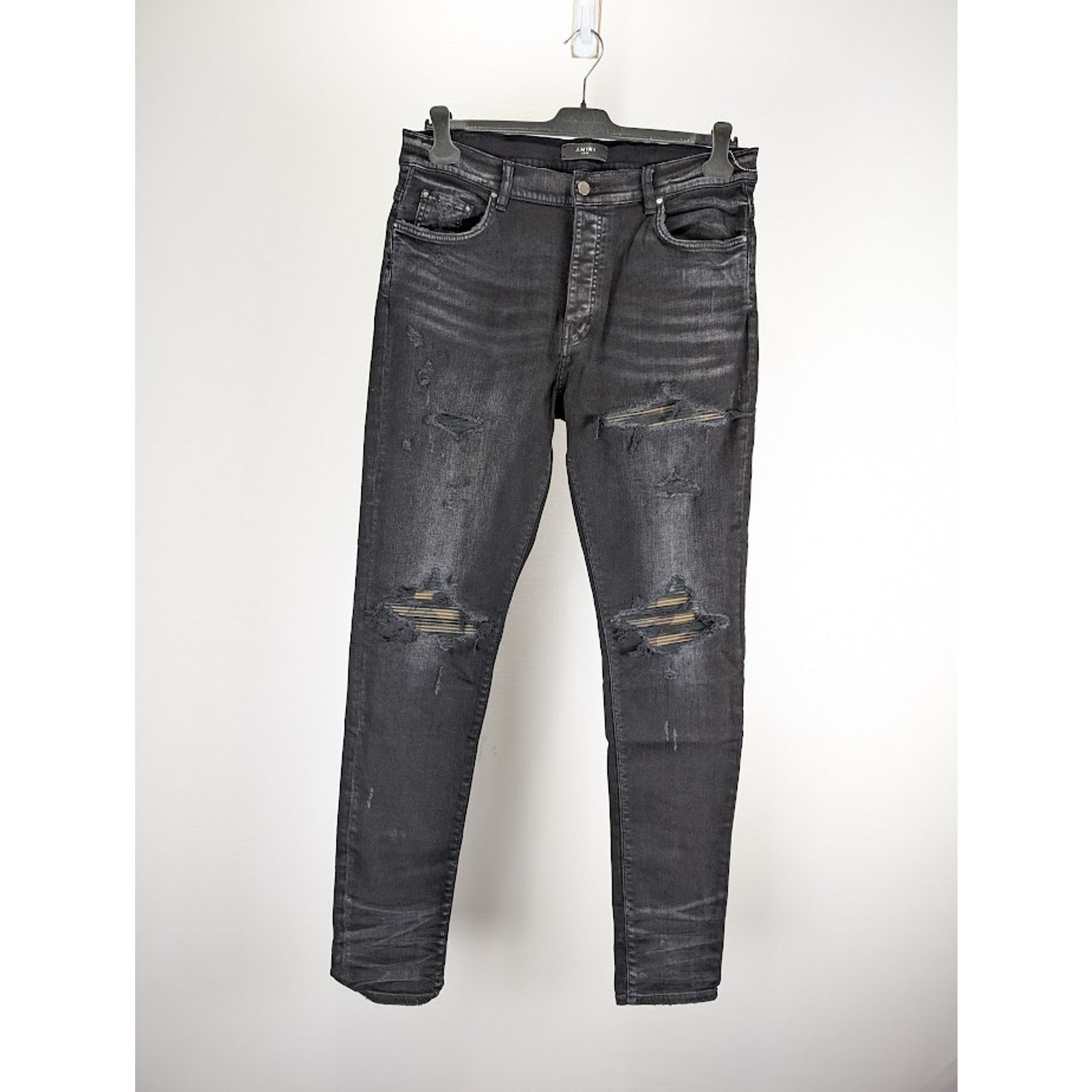 o1rshd1 Leather Camo MX1 Jeans in Aged Black 31
