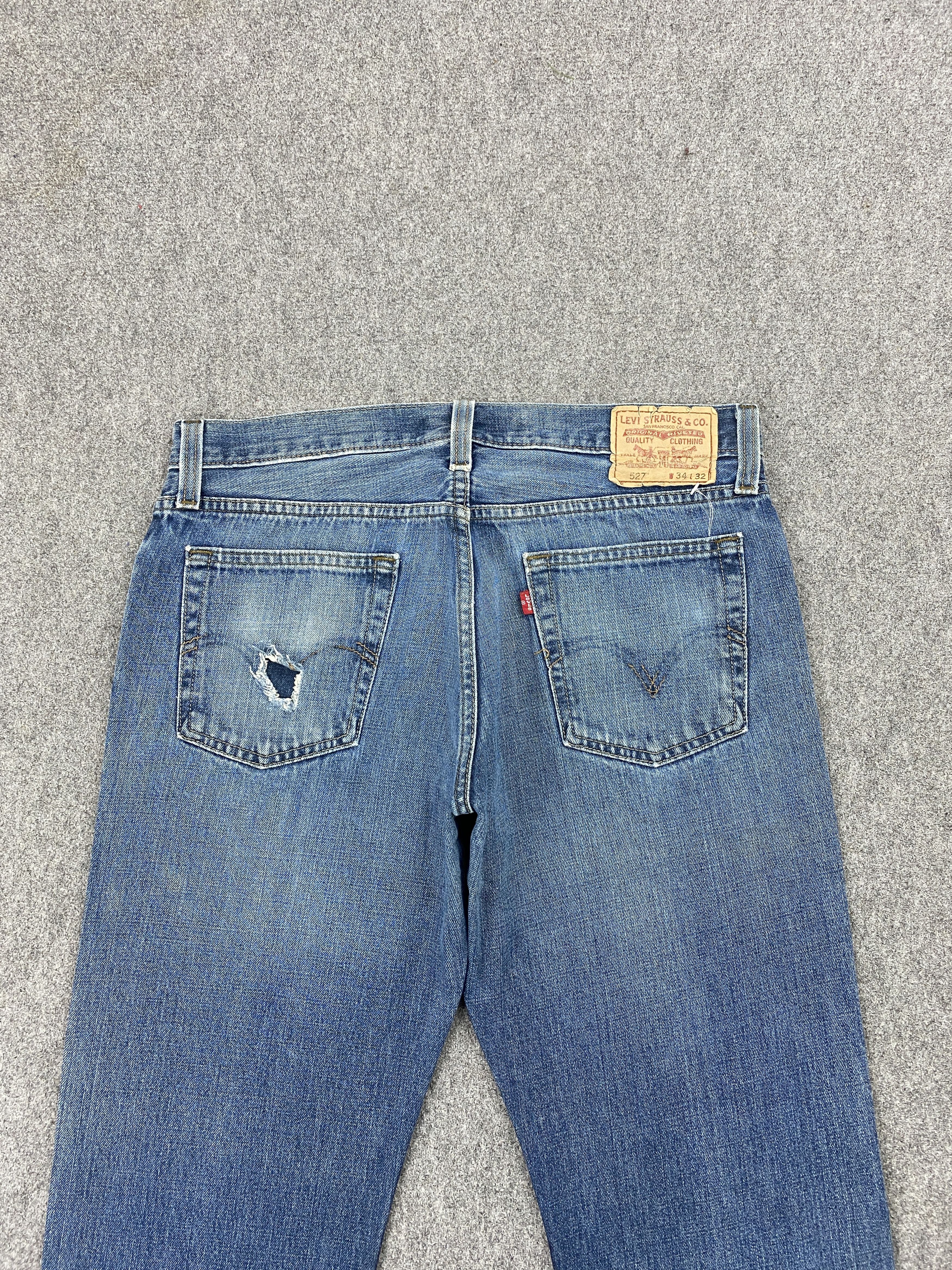Levi's × Vintage Faded Blue Vintage Levi's 527 Bootcut Jeans Size US 35 - 4 Thumbnail