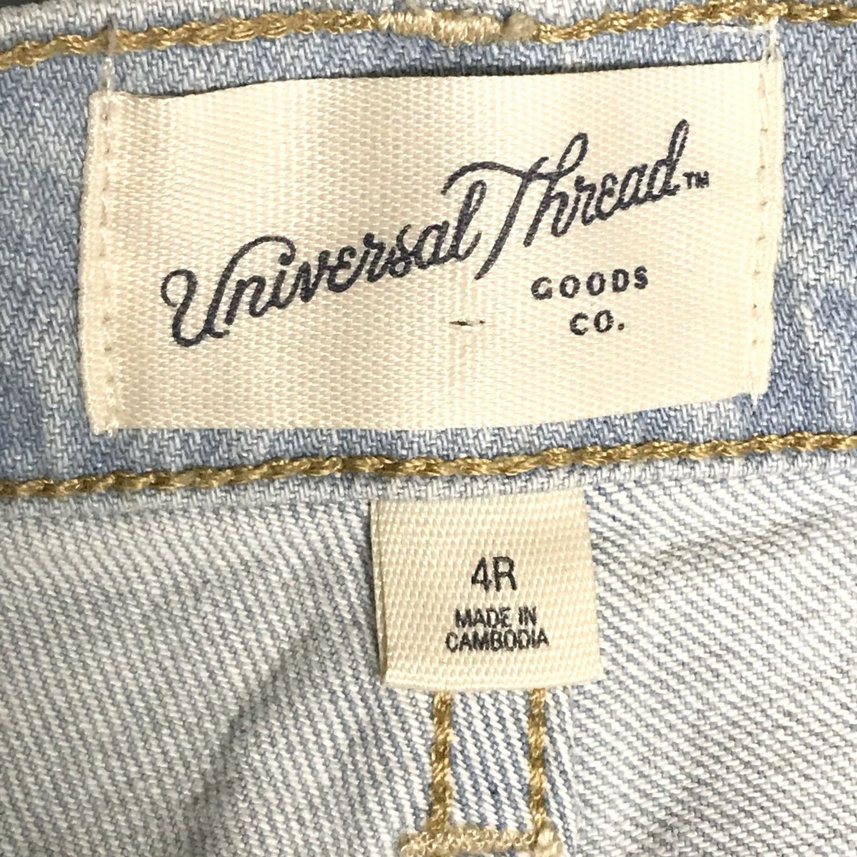 Vintage VINTAGE Universal Thread Women Light Blue High-Rise Denim Shorts 4 Light 3” Inseam Denim Stretch Frayed Distressed 5-Pocket Casual Western Womens Size 27" / US 4 / IT 40 - 3 Thumbnail