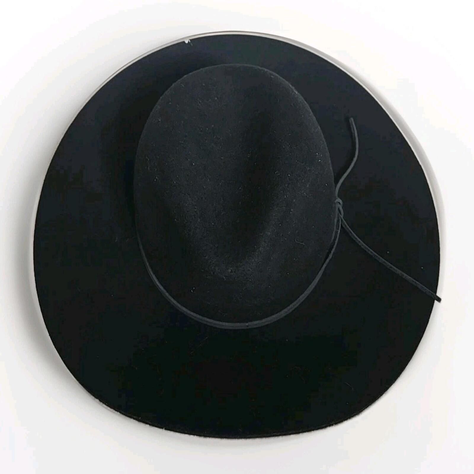 Saks Fifth Avenue Saks Fifth Avenue Fedora Hat Women's 100% Wool Black Size ONE SIZE - 4 Thumbnail