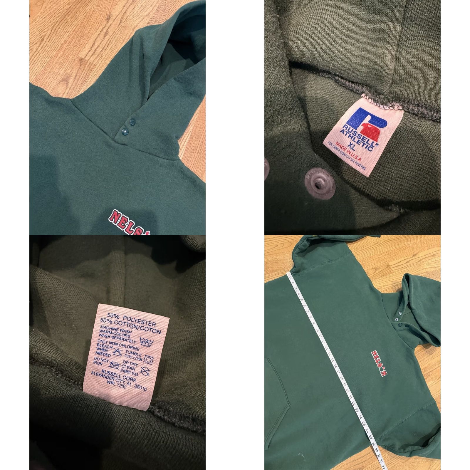 Doublet VINTAGE Russell Hoodie Sweatshirt Men’s XL Green 1980s Pullover Heavyweight Fleece Pockets Lined 80s True Vintage USA Logo Power Retro size XL Mens Size US XL / EU 56 / 4 - 8 Thumbnail