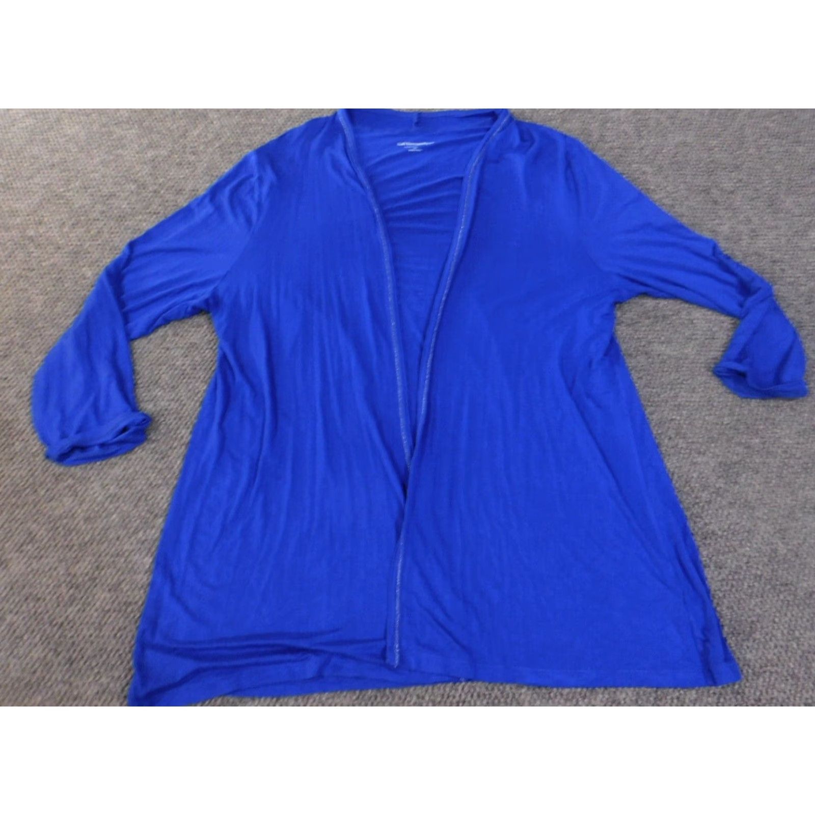 Soft Surroundings Soft Surroundings Blouse Kimono Shirt Women 3X Blue Long Sleeve Crew Neck Pullover Viscose Spandex Stretch Plus Size Casual Womens Back Blemish Size XXL / US 16-18 / IT 52-54 - 2 Thumbnail