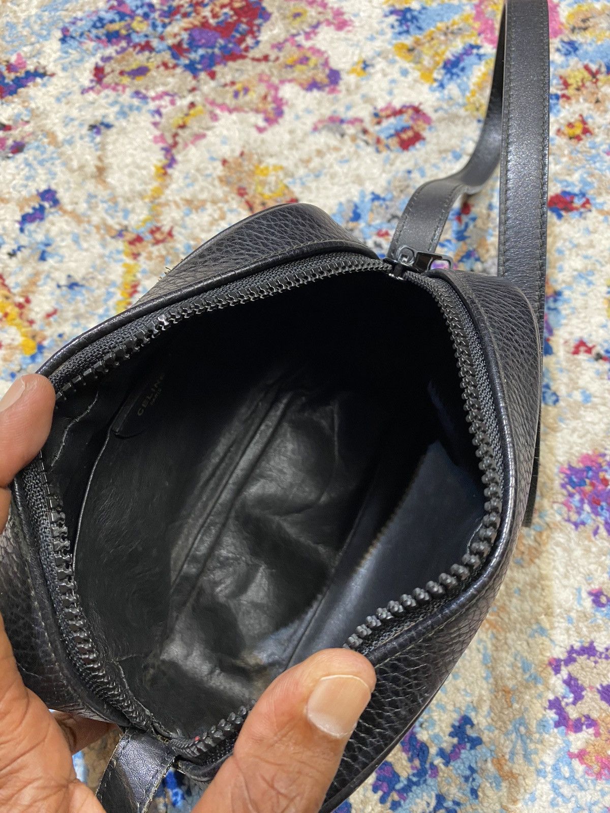Celine × Vintage Vintage Celine Black Mini Crossbody Box Zipper Bag Size ONE SIZE - 11 Thumbnail