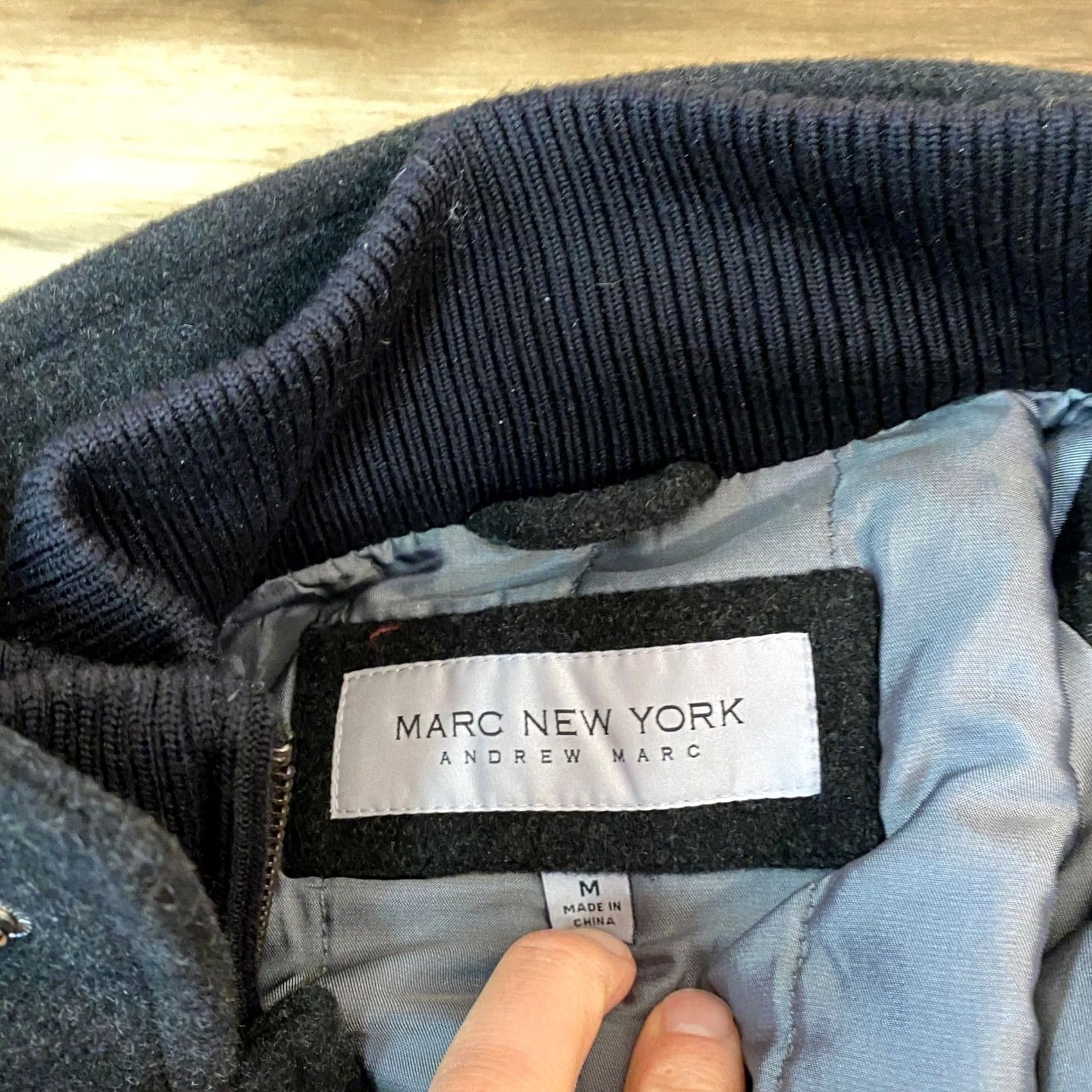 Vintage Marc New York Andrew Marc Mens Wool Blend Field Jacket Medium Charcoal Grey Jacket- Coat Military, Business, Casual, Workwear Mens Size US M / EU 48-50 / 2 - 2 Thumbnail