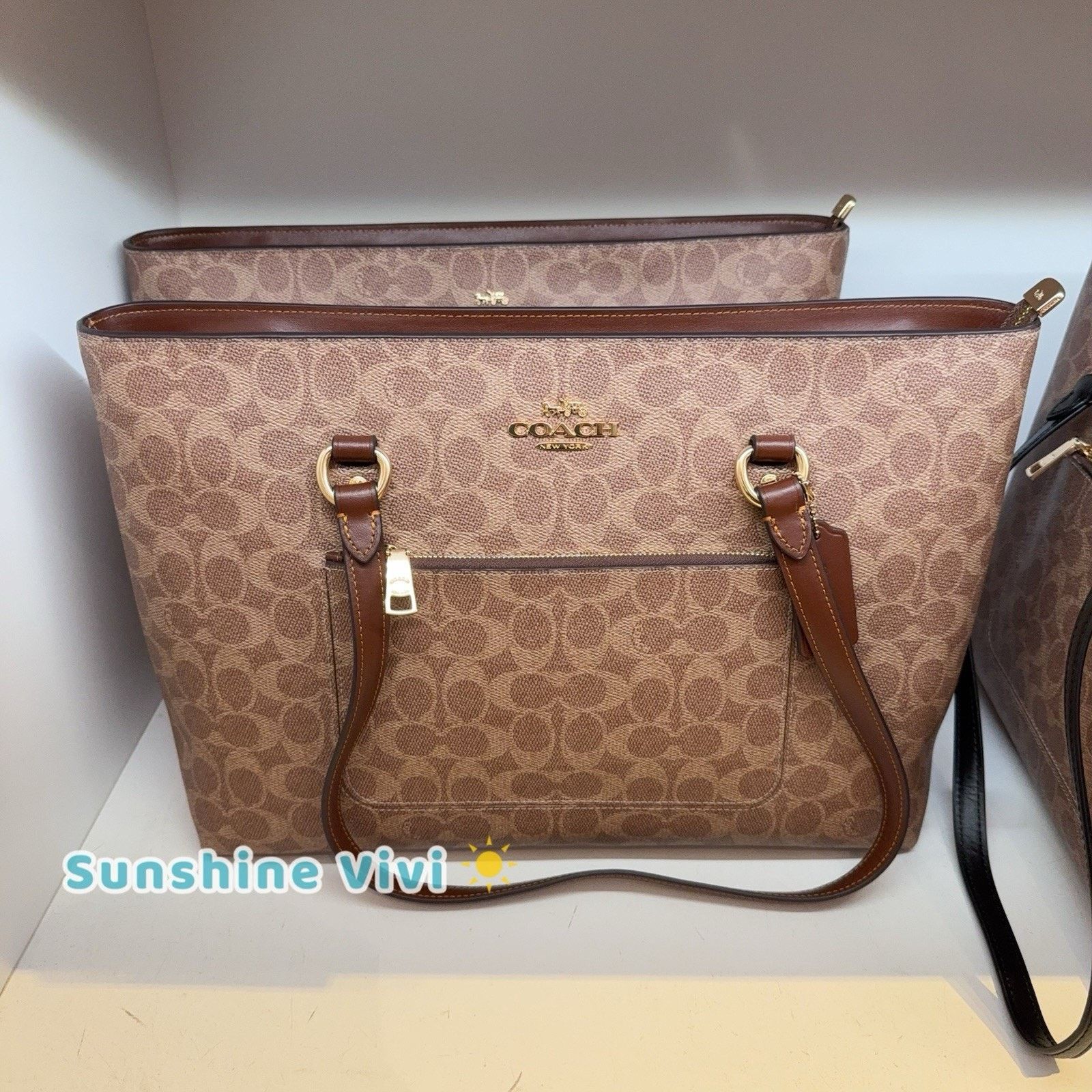 Coach NWT COACH Station Tote Bag In Maxi CCD69 IM/TAN/BROWN Size ONE SIZE - 1 Thumbnail