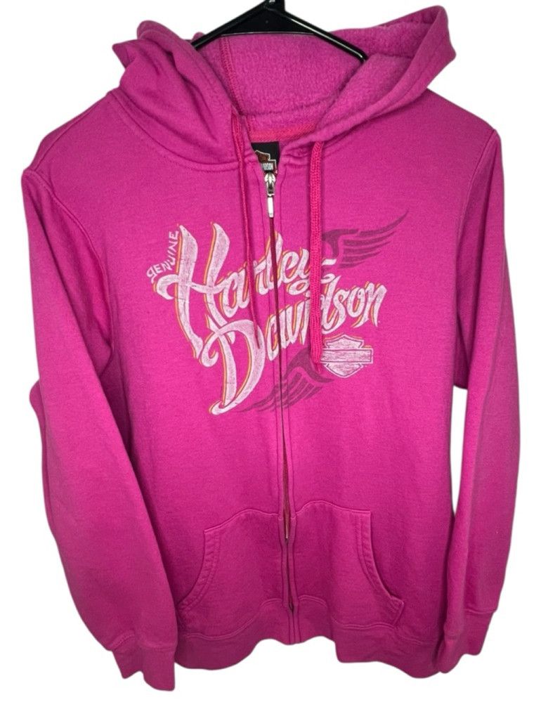 Harley Davidson Harley Davidson Pink Graphic Casper Wyoming Zip Up Hoodie Size XL / US 12-14 / IT 48-50 - 1 Thumbnail