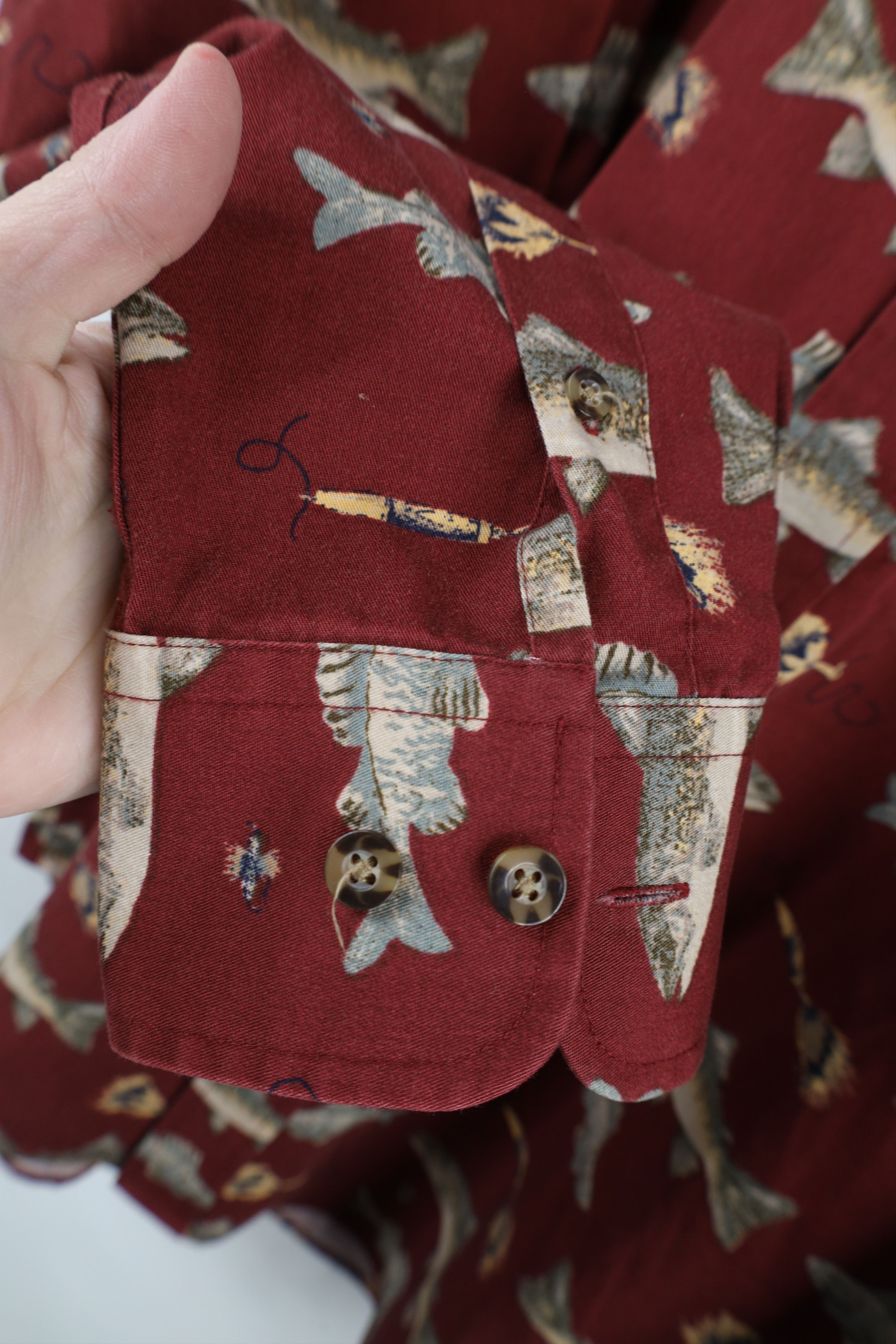 Vintage Vintage 90s Streetwear Nature Over Print Button Down Shirt Size US L / EU 52-54 / 3 - 6 Thumbnail