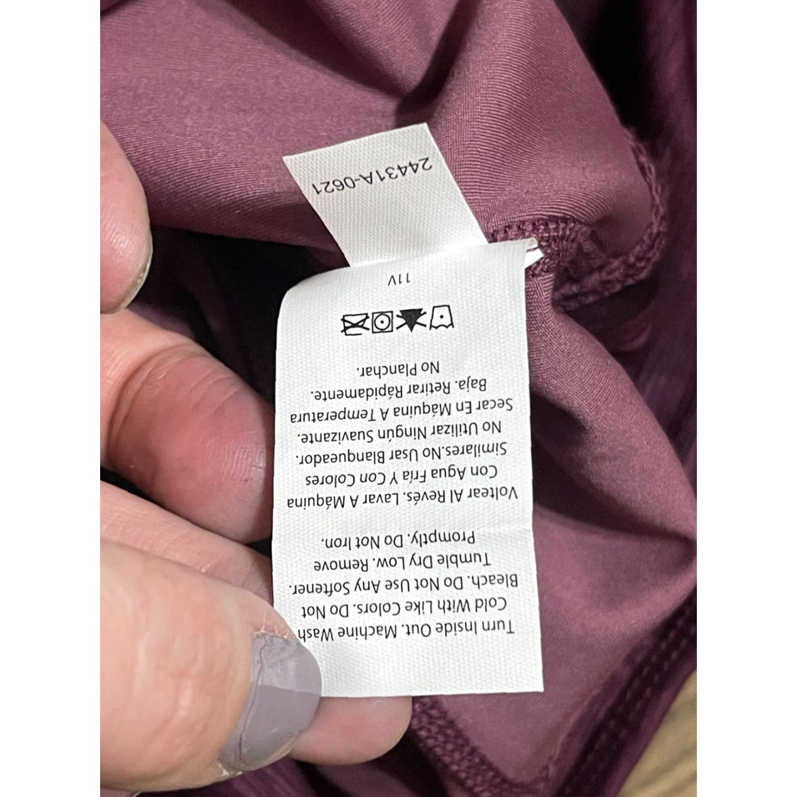 Avia Avia Leggings, Women's XS, Pull On, Camouflage, Purple, Size XS, Casual, Ankle, Inseam 28 in, Colorful, Fall, Spring, Summer, Regular, Women, Pants Size 26" / US 2 / IT 38 - 7 Thumbnail