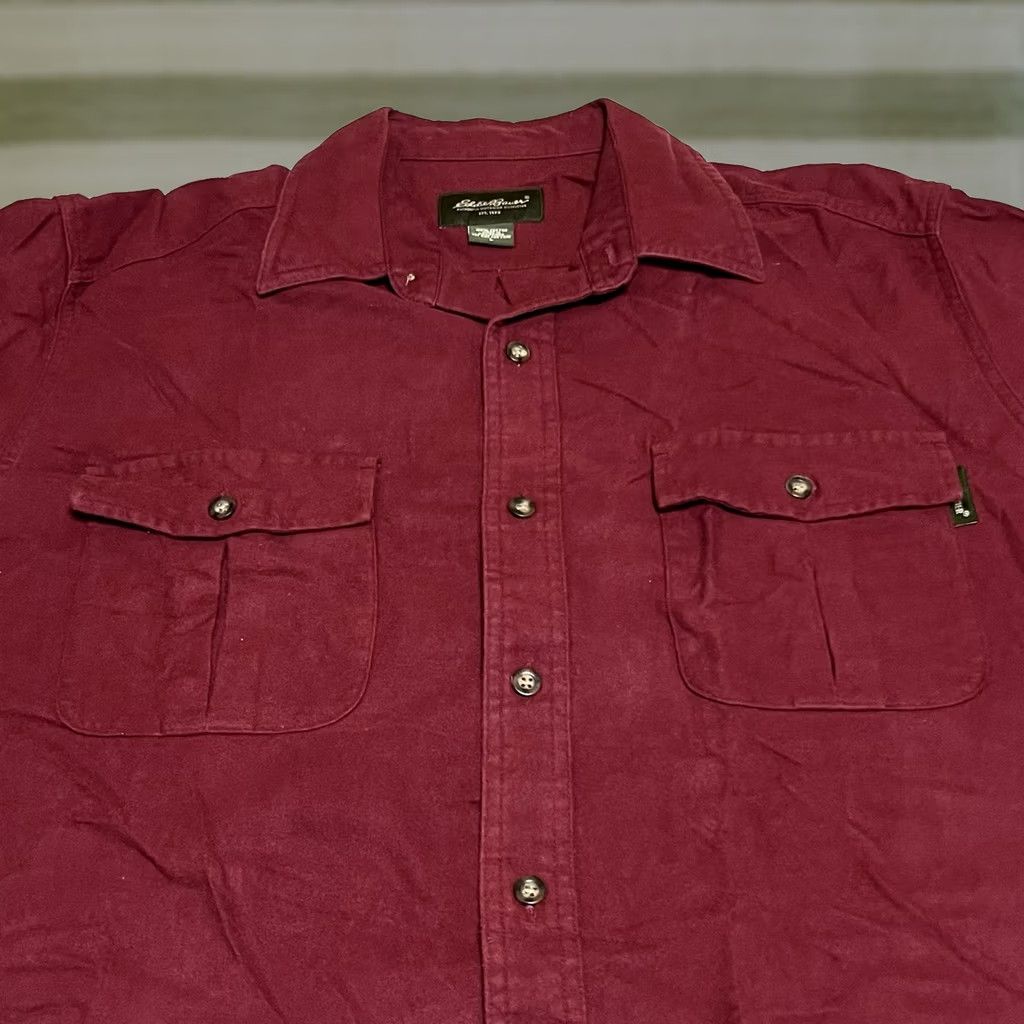 Eddie Bauer Eddie Bauer Shirt Mens L Red Long Sleeve Button-Up Collared Pocketed Chamois Button-Down Vintage? No (keep as product) Size US L / EU 52-54 / 3 - 1 Thumbnail