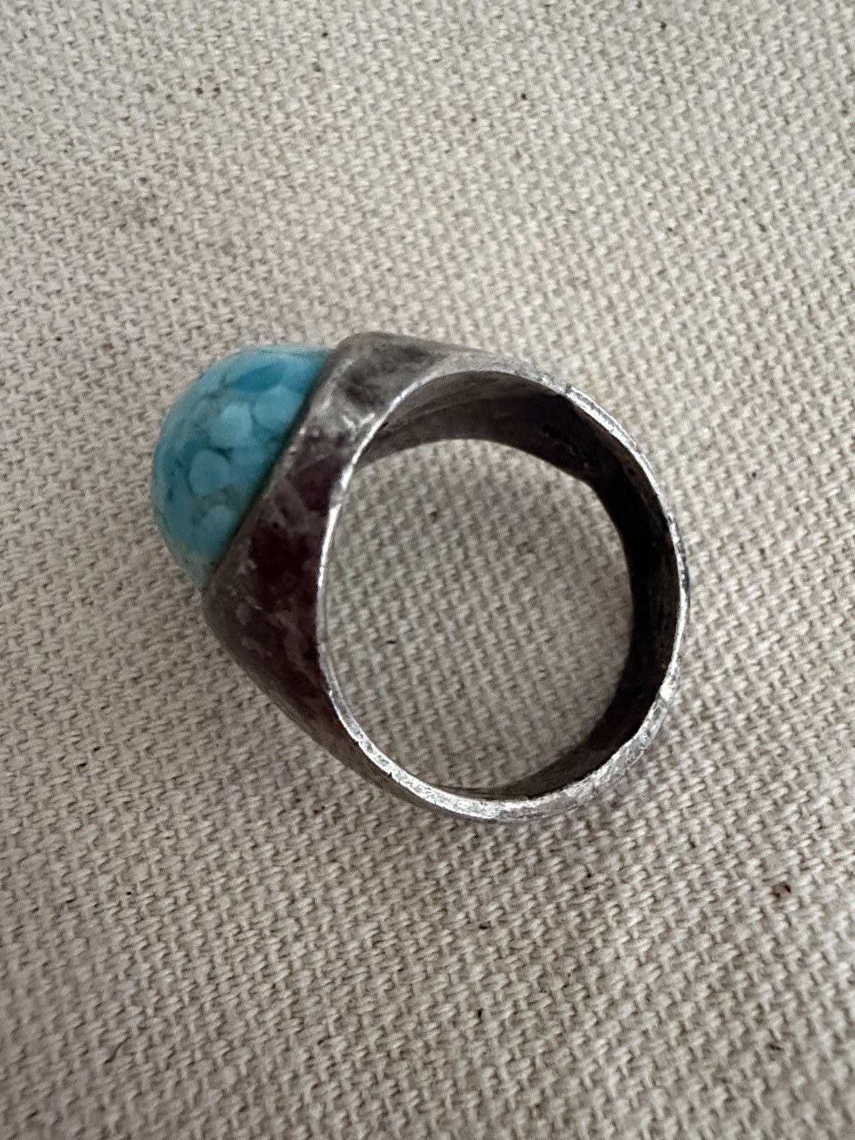 Other Sterling Silver 925 Turquoise Ring Sz 9 Chunky Wide Band Size ONE SIZE - 6 Thumbnail