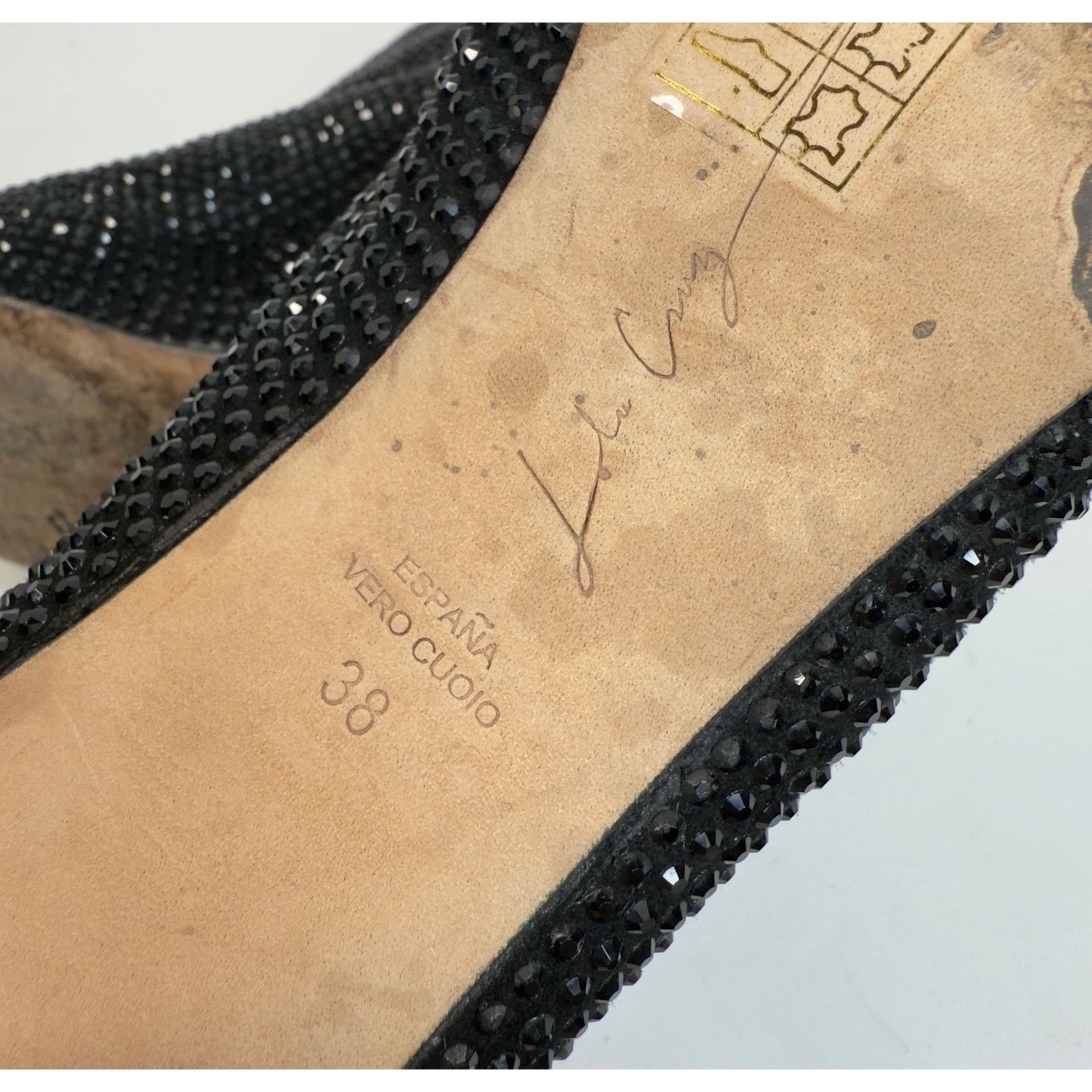 Designer Lola Cruz Jeweled Peep Toe Ankle Boots size 38 $400 Size US 7.5 / IT 37.5 - 7 Thumbnail