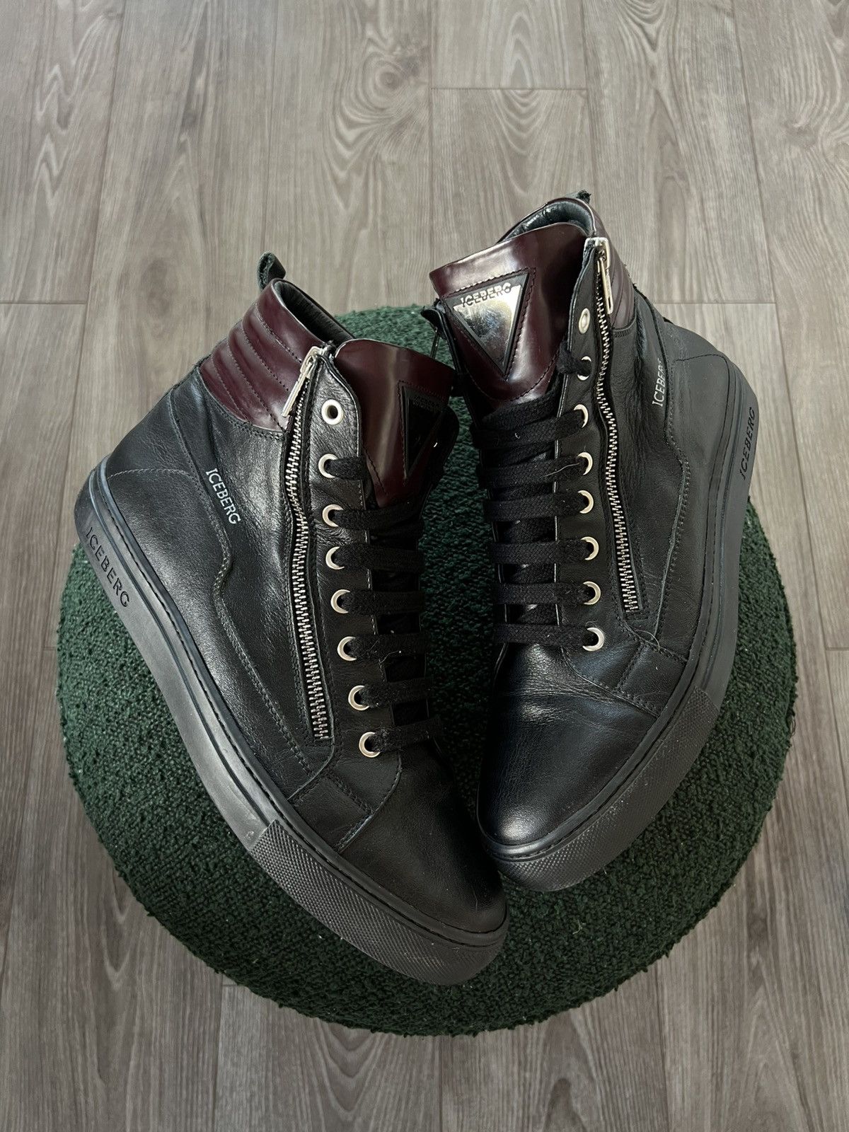 Iceberg RRP:450€‼️Luxury Iceberg Double Zip Leather Metal Logo Boot Size US 9 / EU 42 - 9 Thumbnail