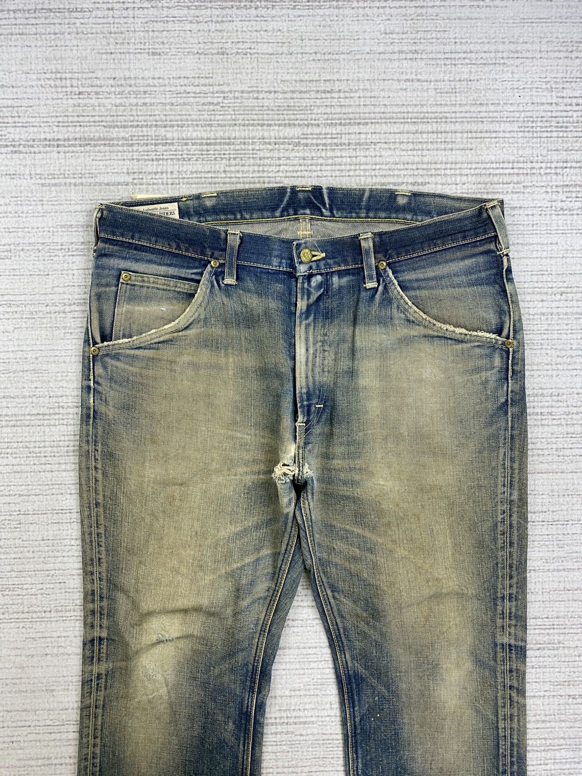 Lee × Vintage Vintage 90s Lee Japan Mud Wash Bootcut Distressed Denim Pant Size US 37 - 7 Thumbnail