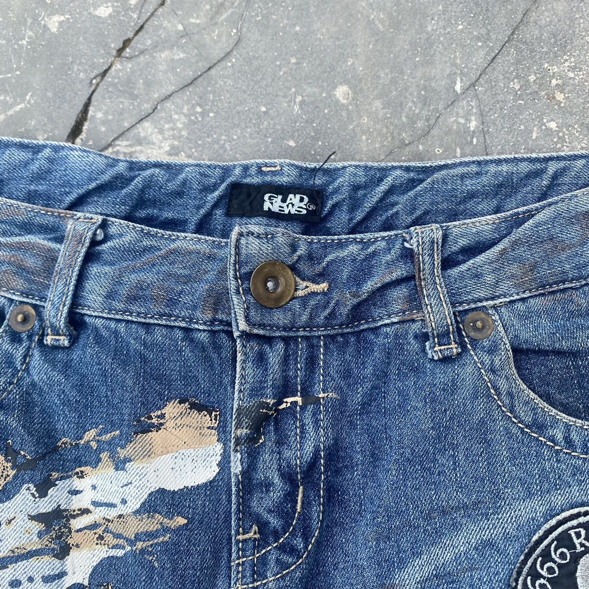 Japanese Brand ☠️GLAD NEWS☠️ Distressed Flare Size US 34 / EU 50 - 9 Thumbnail