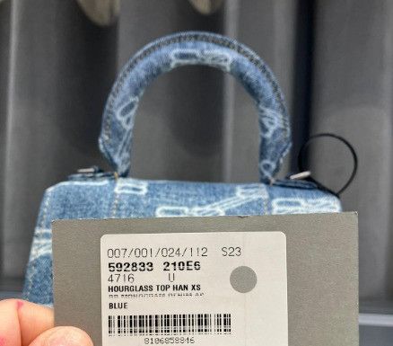 Balenciaga o1mt1gz0924 Size: OS / Hourglass Handbag BB Monogram Denim Size ONE SIZE - 6 Thumbnail