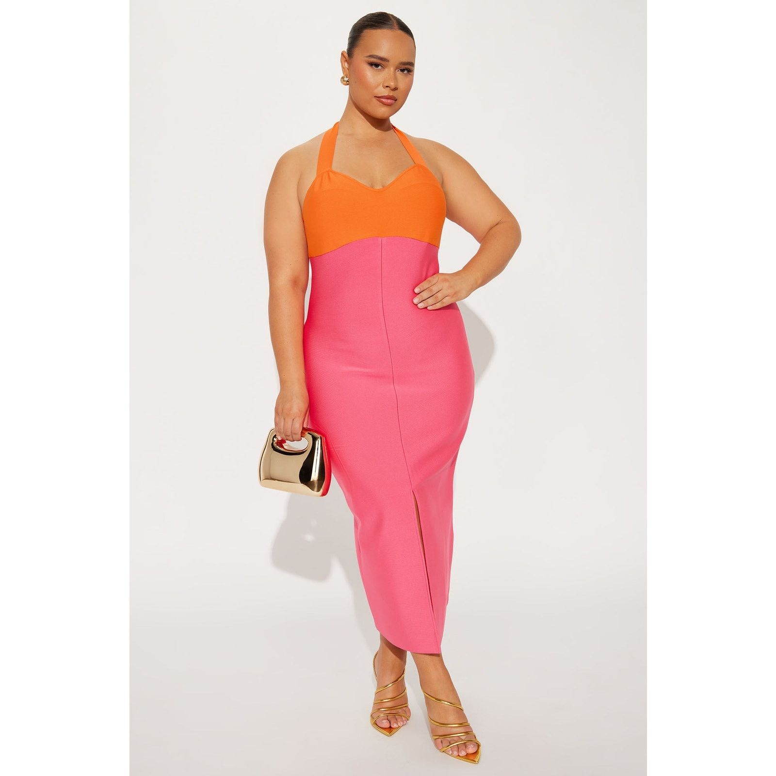 Other Always Winning Bandage Midi Dress - Pink/combo - Size M Size M / US 6-8 / IT 42-44 - 5 Thumbnail