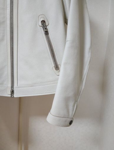 Tom Ford o1sm1stk0824 Grain Leather Jacket in Stone Size US M / EU 48-50 / 2 - 3 Thumbnail