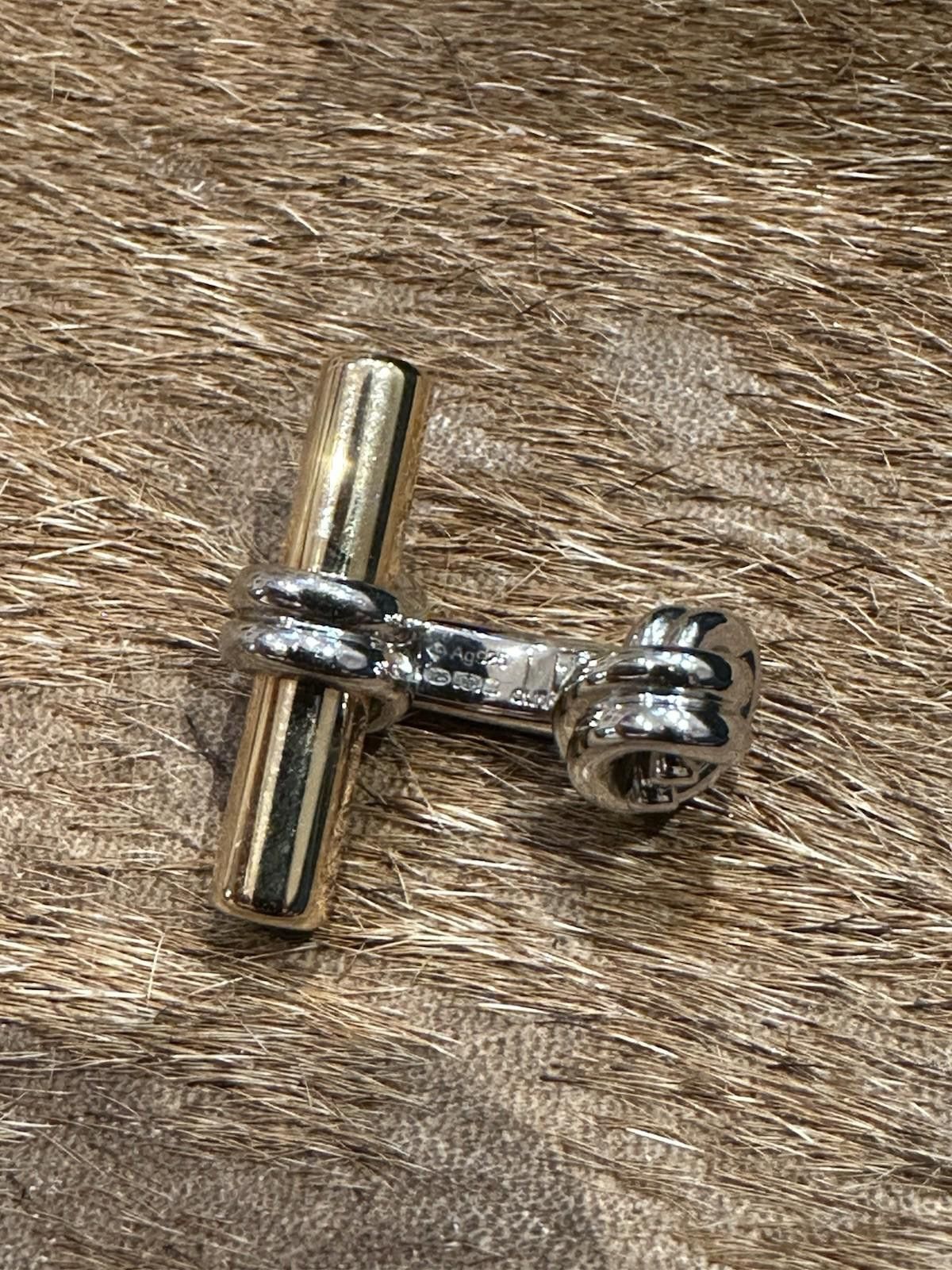 Alfred Dunhill Dunhill 18K Gold + Sterling Silver Cufflinks Size ONE SIZE - 5 Thumbnail