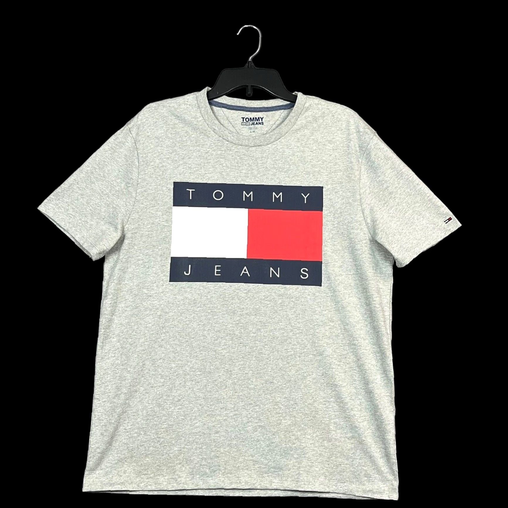 Tommy Hilfiger Tommy Hilfiger Men’s Cotton Flag T-Shirt Gray -Multi Short Sleeve L Crew Neck Logo Tee Shirt Men Size US L / EU 52-54 / 3 - 3 Thumbnail