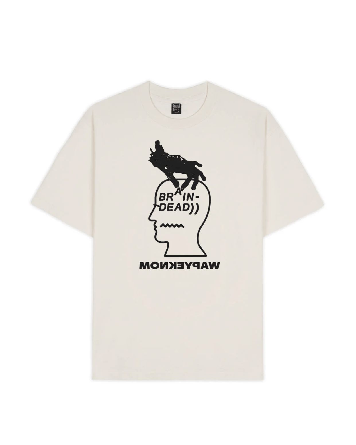 Brain Dead Brain Dead Monkey Paw Logo Lockup Tee in Natural Size US L / EU 52-54 / 3 - 1 Thumbnail