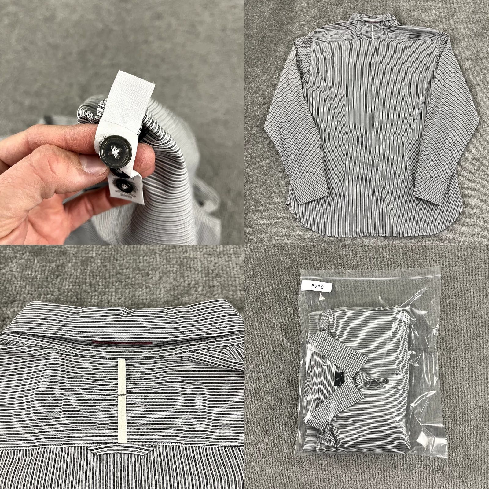 Paul Smith Paul Smith Shirt Mens XL Gray Pinstriped Button Up Long Sleeve Lots of Buttons Size US XL / EU 56 / 4 - 8 Thumbnail