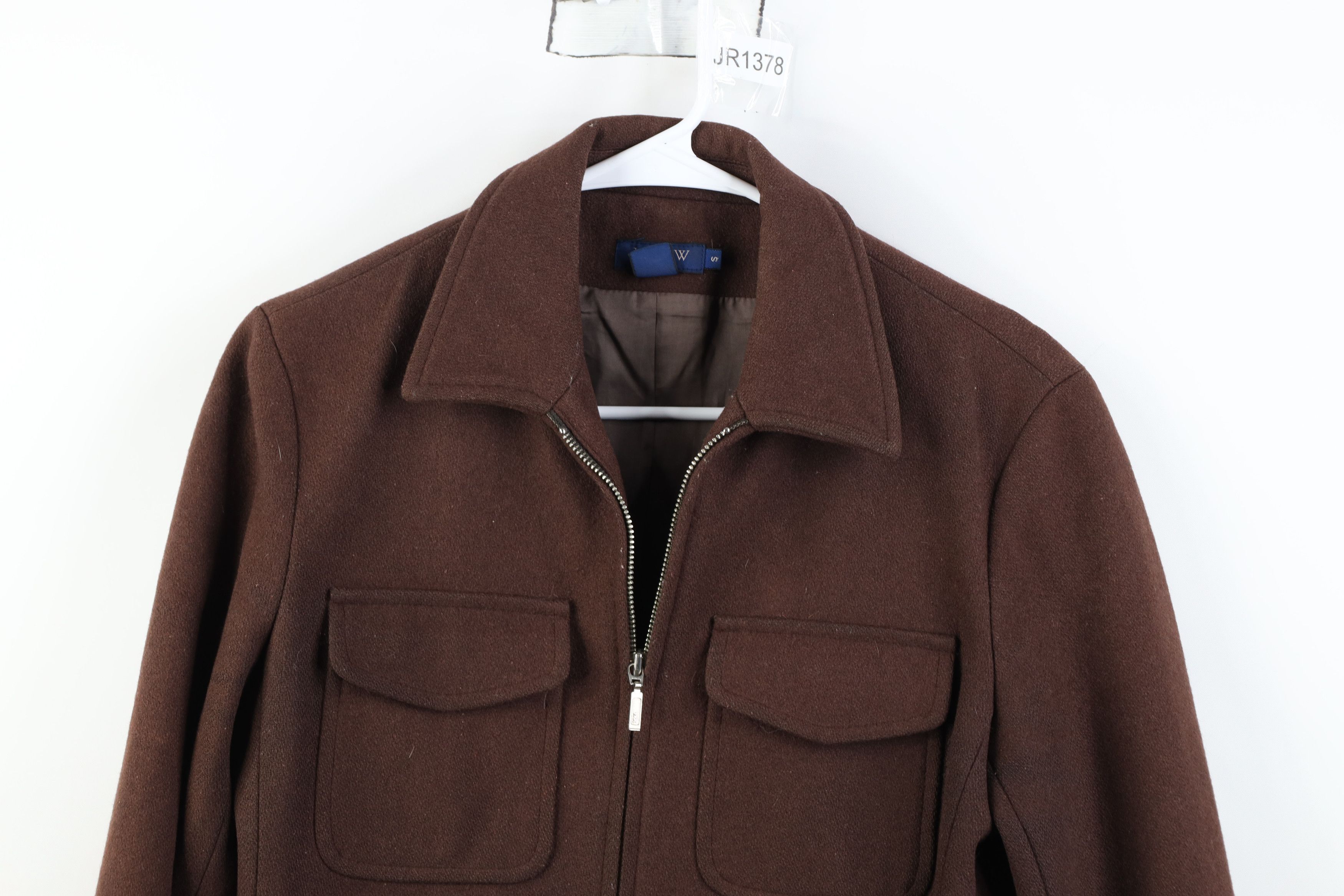 J.Crew Vintage 90s J Crew Wool Full Zip Bomber Jacket Brown Size S / US 4 / IT 40 - 2 Thumbnail