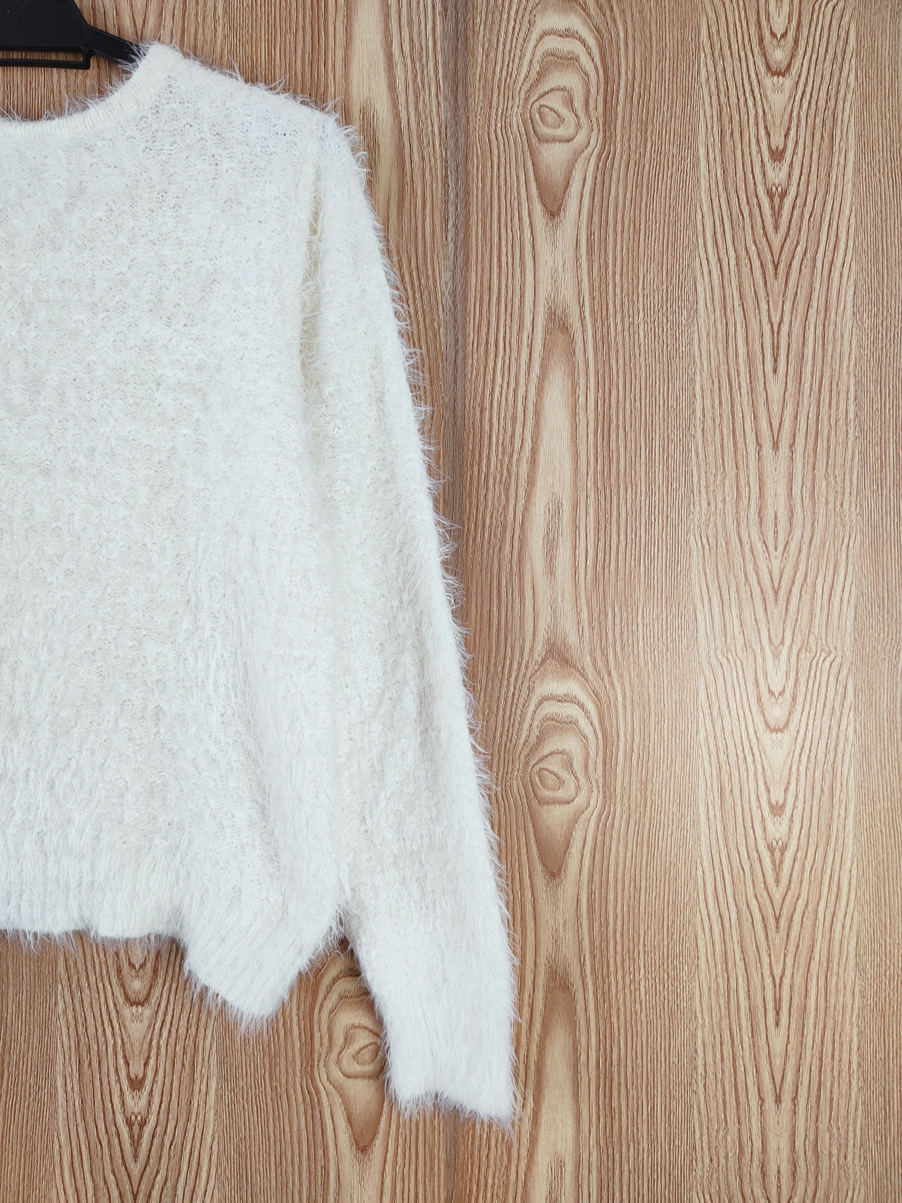 Japanese Brand × Vintage C.o.l.z.a Cream Fur Mohair Knitwear Cardigan Size L / US 10 / IT 46 - 10 Thumbnail