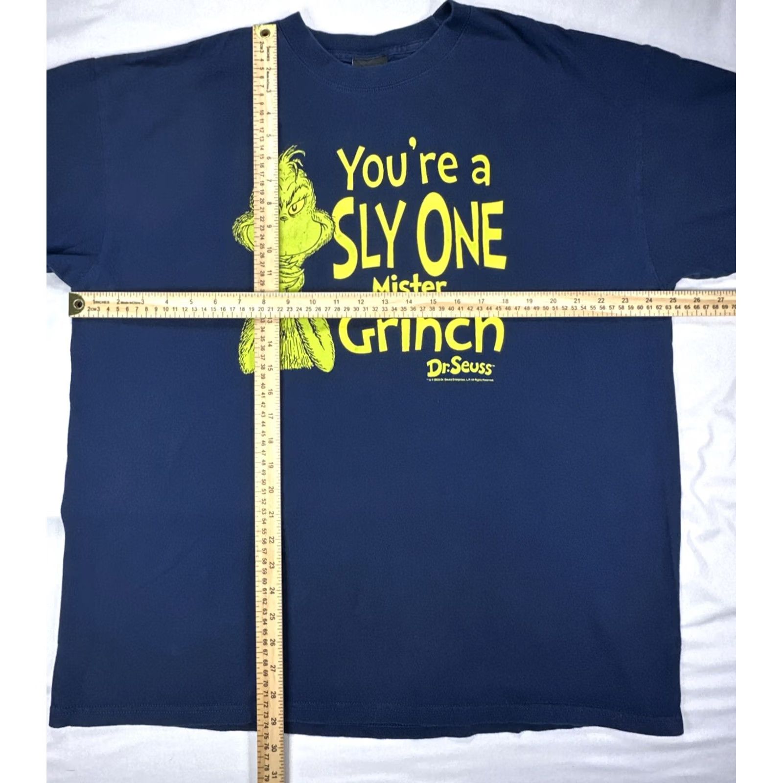 Vintage Dr Seuss Graphic T-Shirt Navy 2XL XL? You're A Sly One Mister Grinch 2008 Y2K Size US XXL / EU 58 / 5 - 2 Thumbnail
