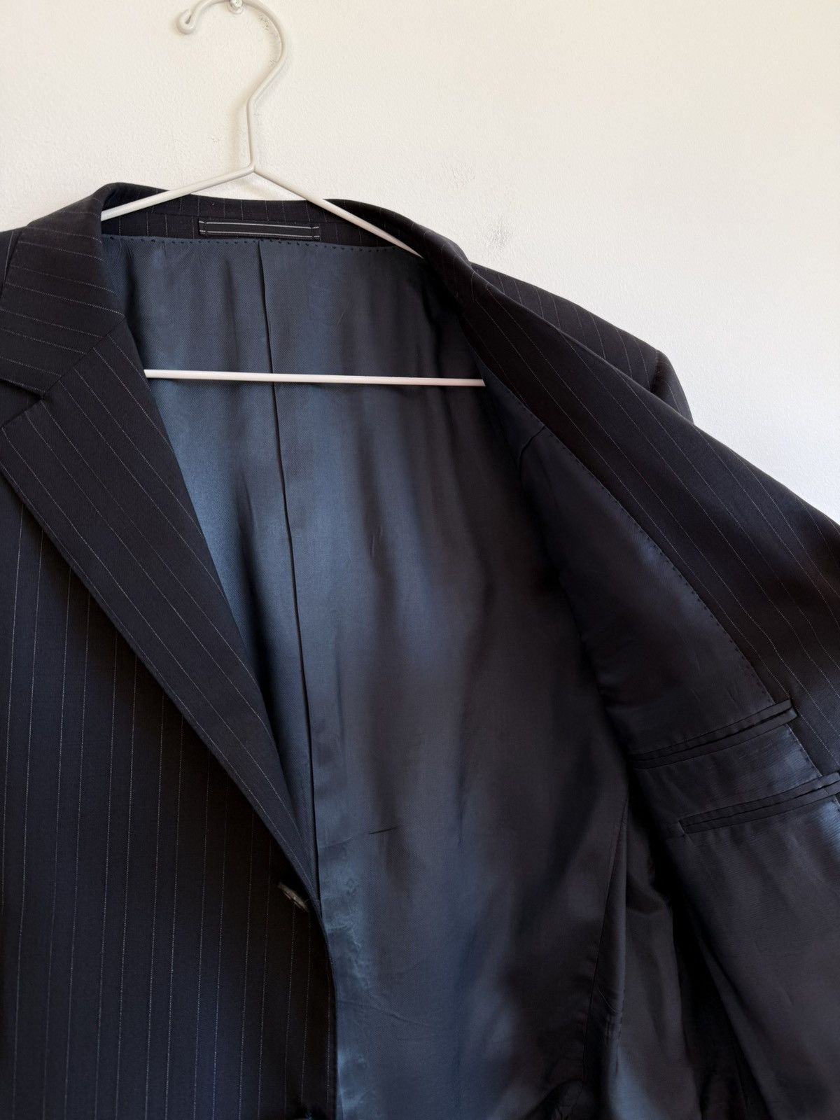 Gucci Gucci Navy Wool Stripes Suit 54 Size 54R - 6 Thumbnail