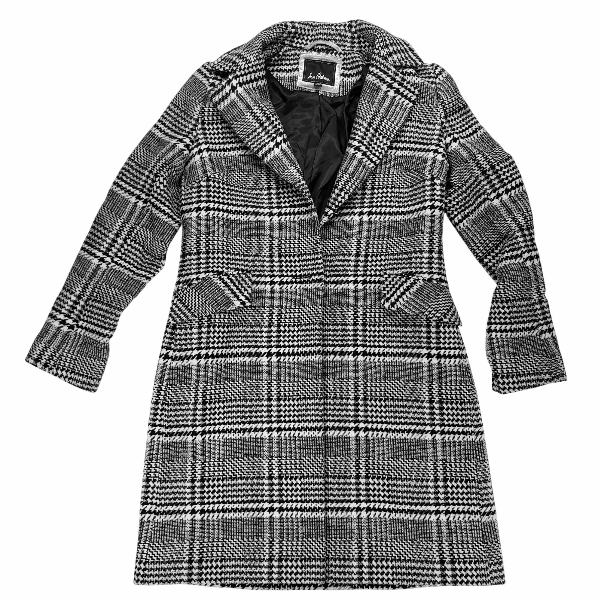 Sam Edelman Sam Edelman Two Button Houndstooth Plaid Wool Long Blazer Co Size S / US 4 / IT 40 - 1 Thumbnail