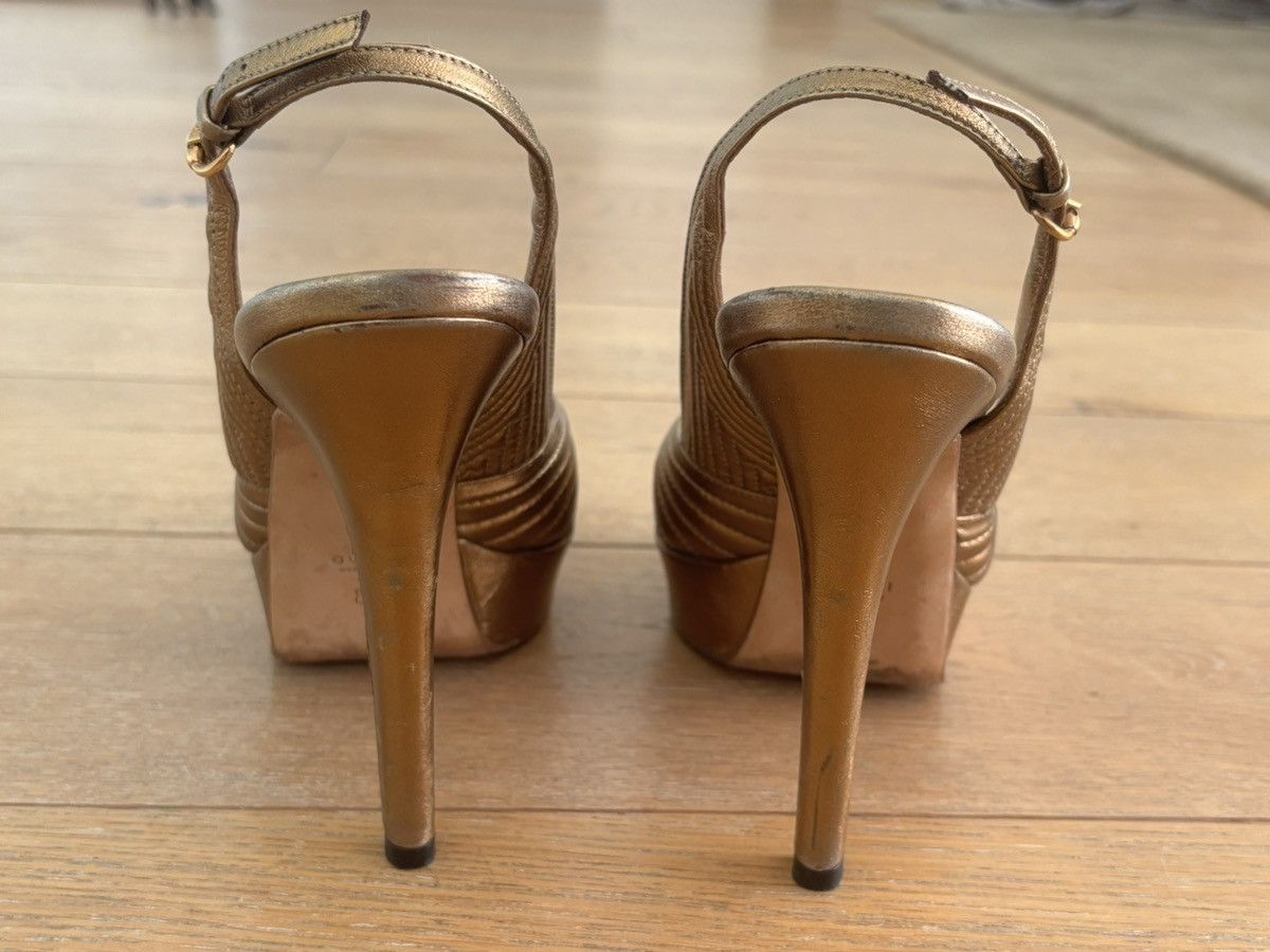 Gucci Vintage Gucci Gold Heels Size US 8 / IT 38 - 4 Thumbnail