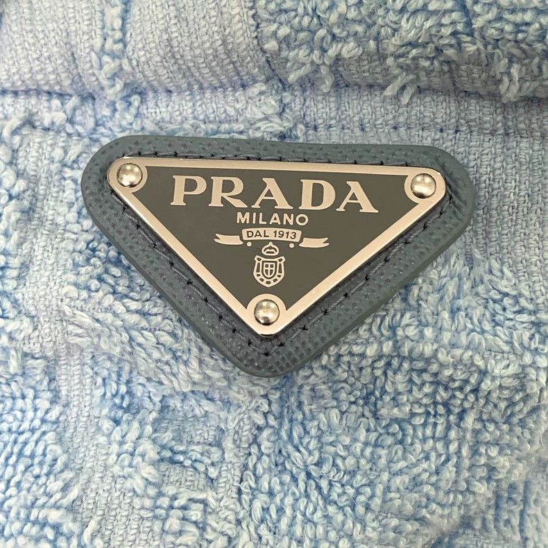 Prada Prada Blue full-print floral logo printed hooded drawstring Size US S / EU 44-46 / 1 - 5 Thumbnail