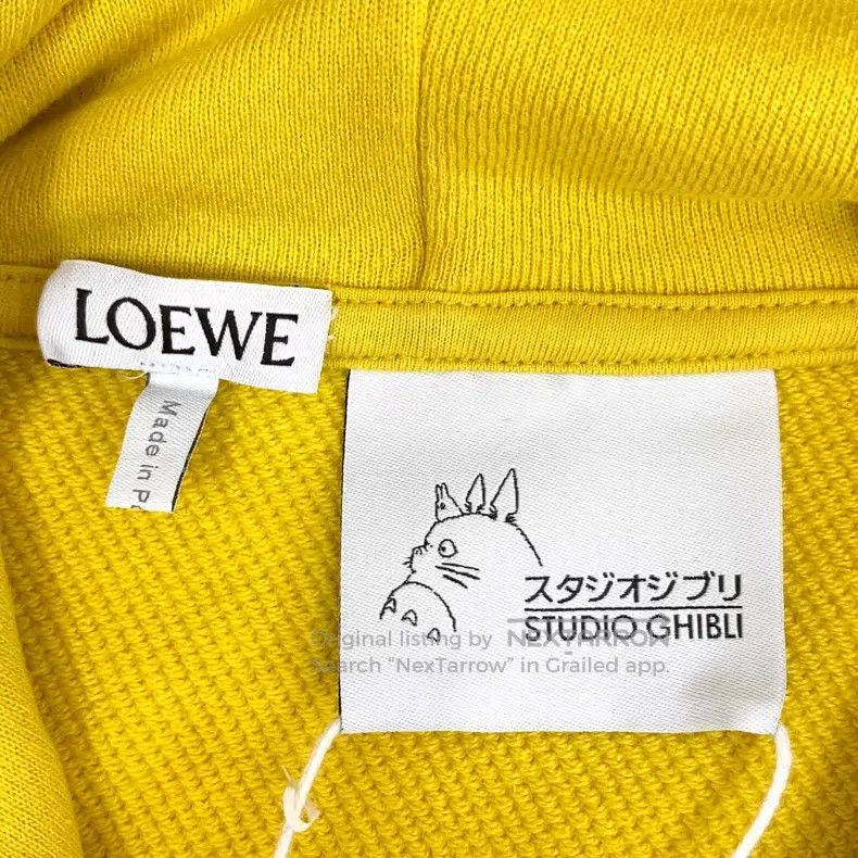 Loewe Loewe Yellow Logo Embroidered Cotton Hooded Drawstring Lon Size XS / US 0-2 / IT 36-38 - 5 Thumbnail