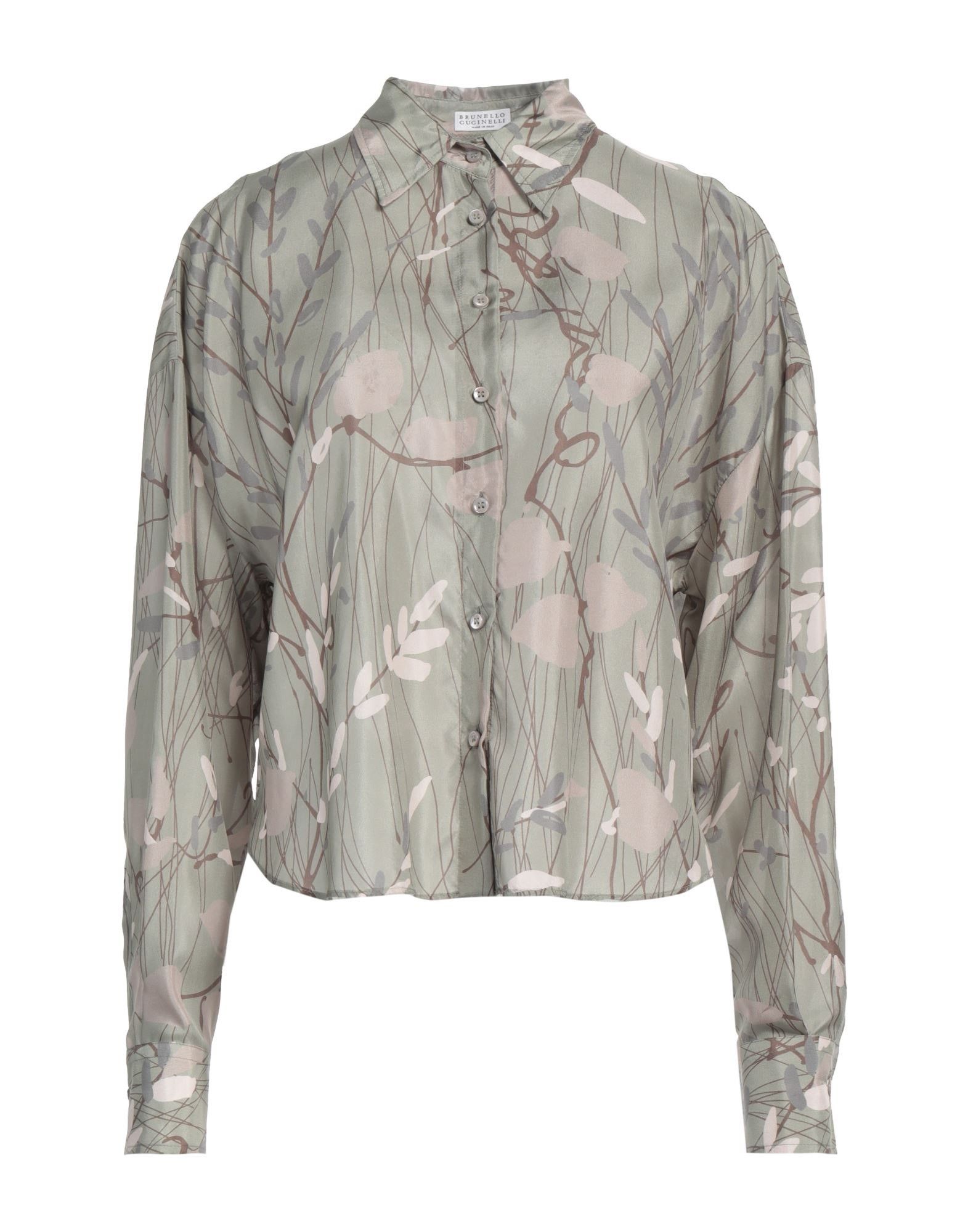 Brunello Cucinelli o1y0725 Floral-print Shirt in Sage Green Size XS / US 0-2 / IT 36-38 - 1 Thumbnail