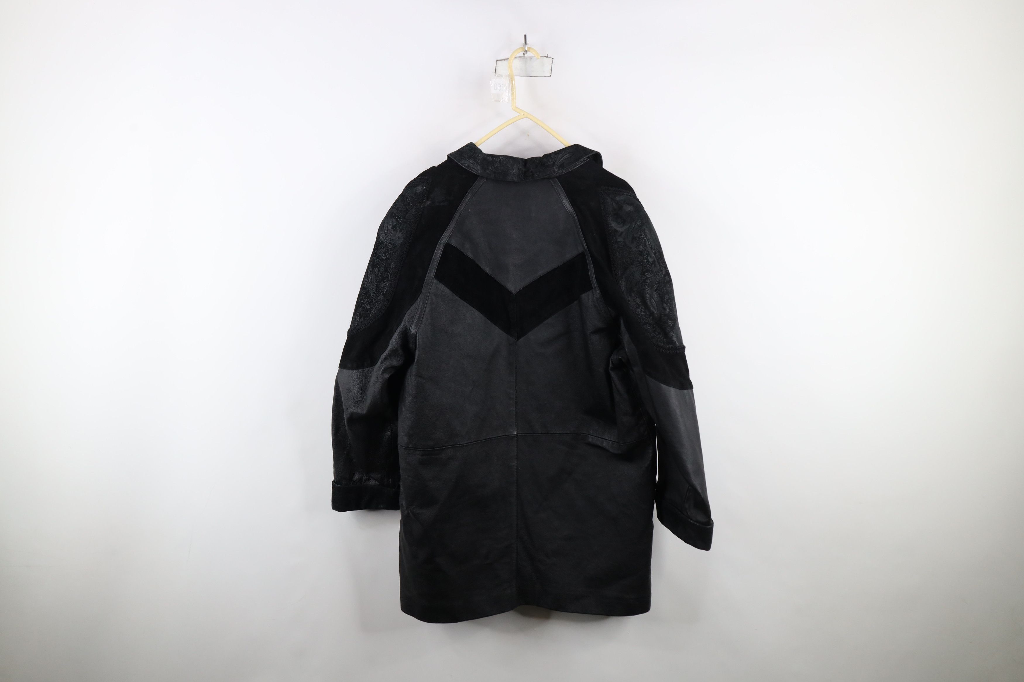 Vintage Vintage 90s Streetwear Goth Paisley Leather Jacket Black Size L / US 10 / IT 46 - 13 Thumbnail