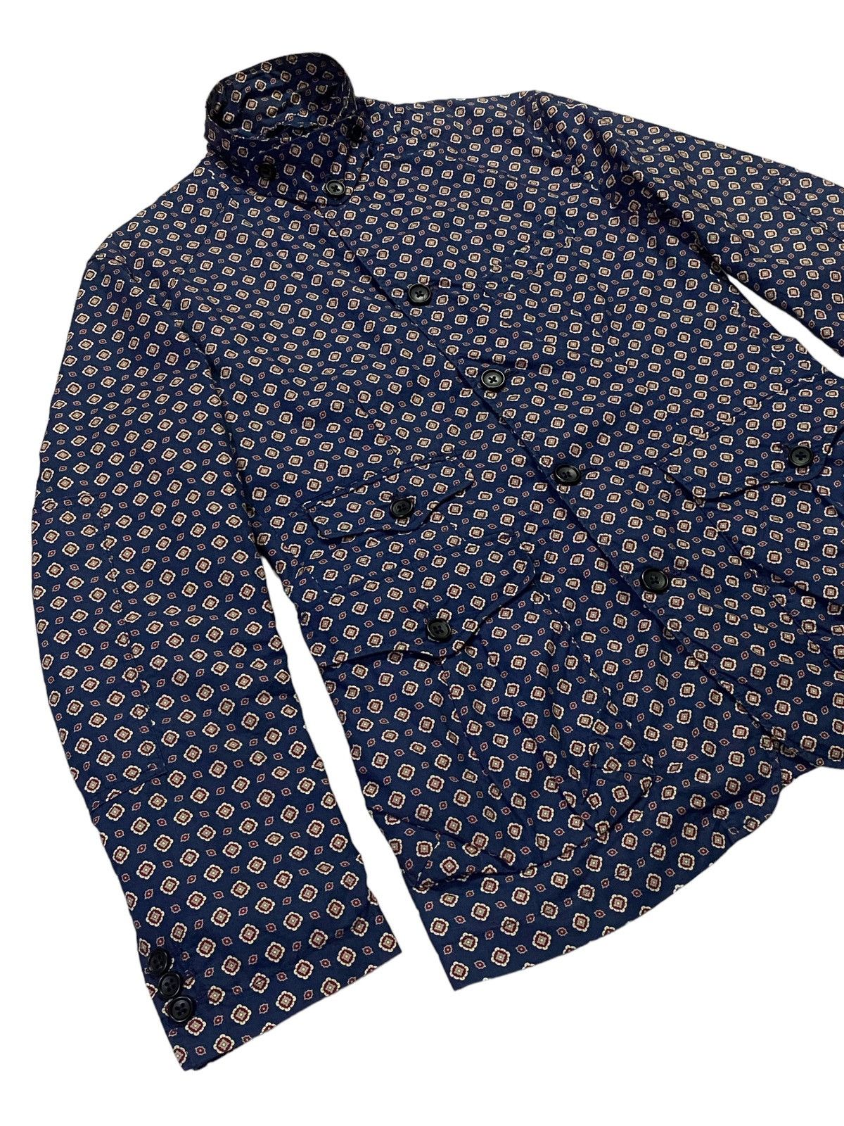 Engineered Garments Engineered Garments Navy Floral Multi-Pocket Jacket/Blazer Size S / US 4 / IT 40 - 16 Thumbnail