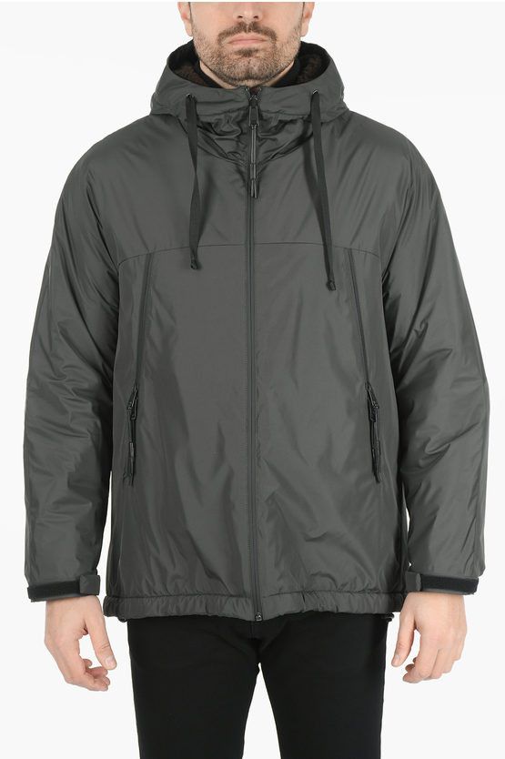 image of Gian Carlo Rossi Reversible Hooded Jacket in Green, Men's (Size Medium)