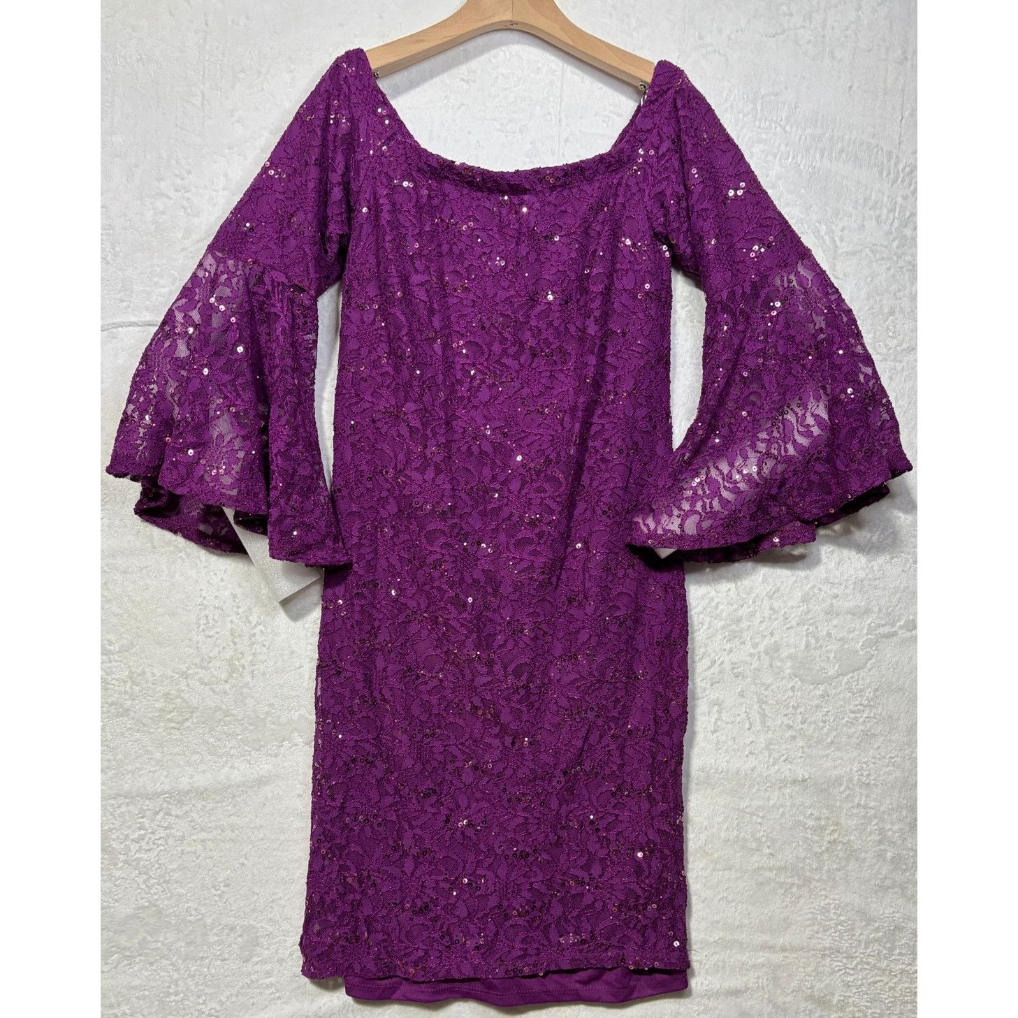 Other PLUS Size 12 Women's Off The Shoulder Stretch Lace Dress Size XL / US 12-14 / IT 48-50 - 1 Thumbnail
